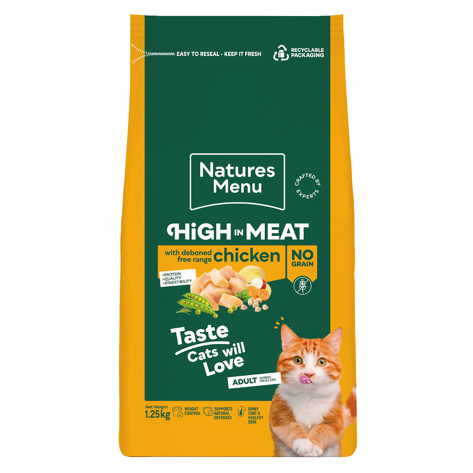 Natures Menu High in Meat Grain Free Adult Dry Cat Food, Chicken