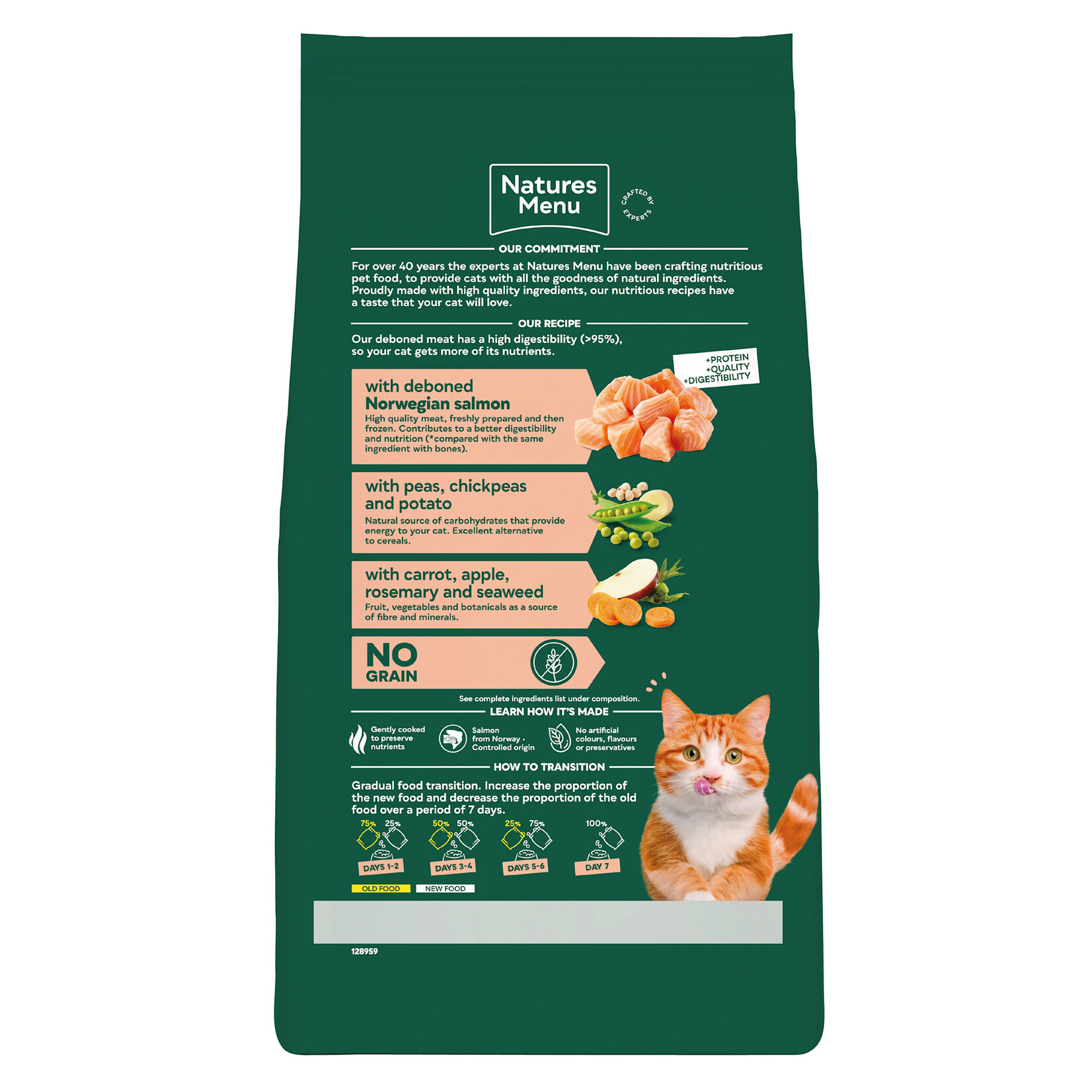 Natures Menu High in Meat Grain Free Adult Dry Cat Food, Salmon