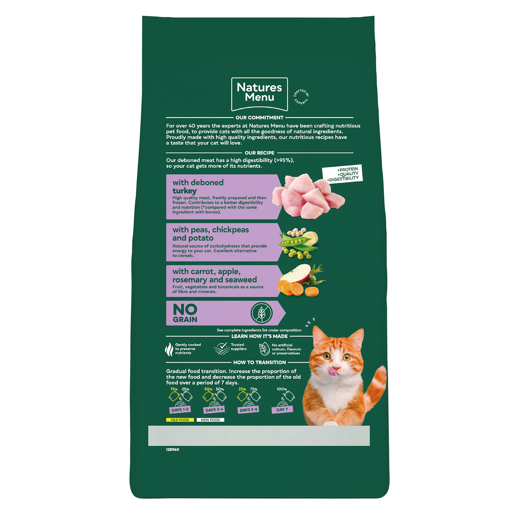 Natures Menu High in Meat Grain Free Adult Dry Cat Food, Turkey