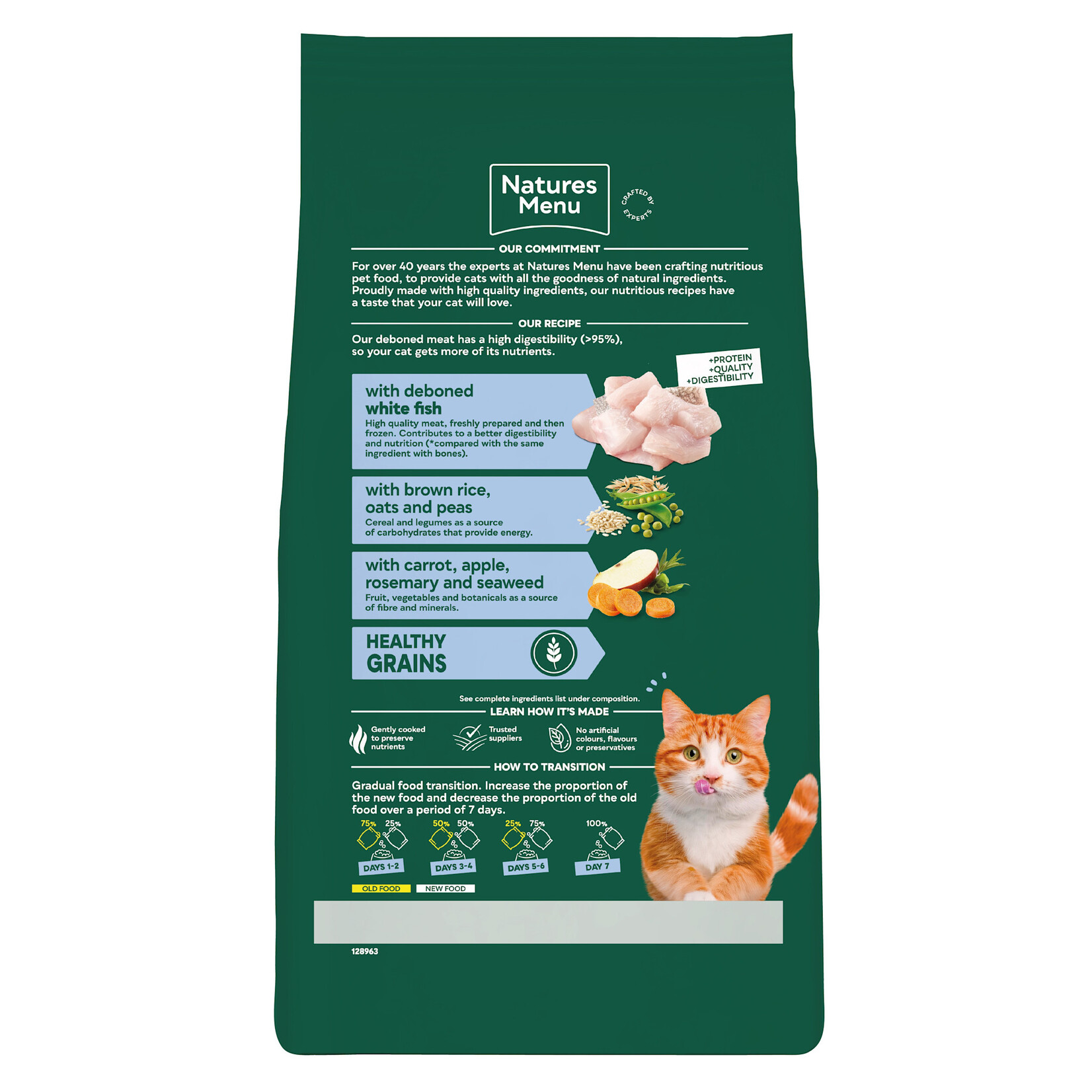 Natures Menu High in Meat Grain Free Adult Dry Cat Food, White Fish