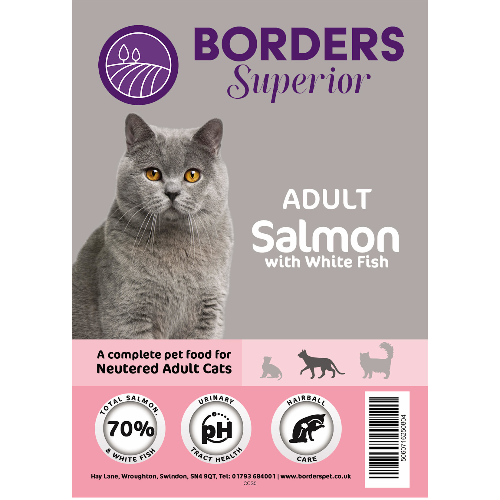 Borders Superior Neutered Adult Cat Dry Food Grain Free Salmon with White Fish