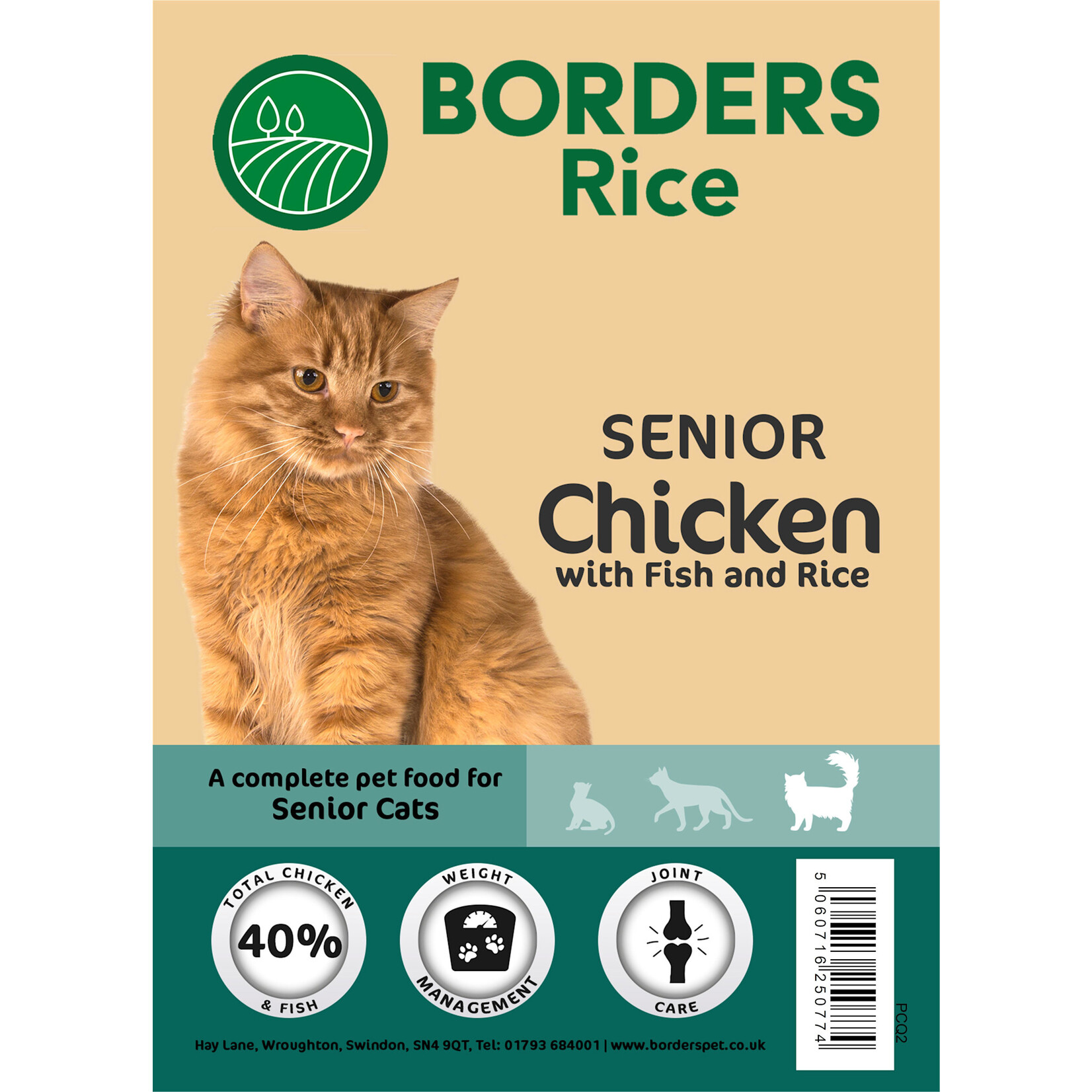 Borders Rice Senior Cat Dry Food Chicken with Fish