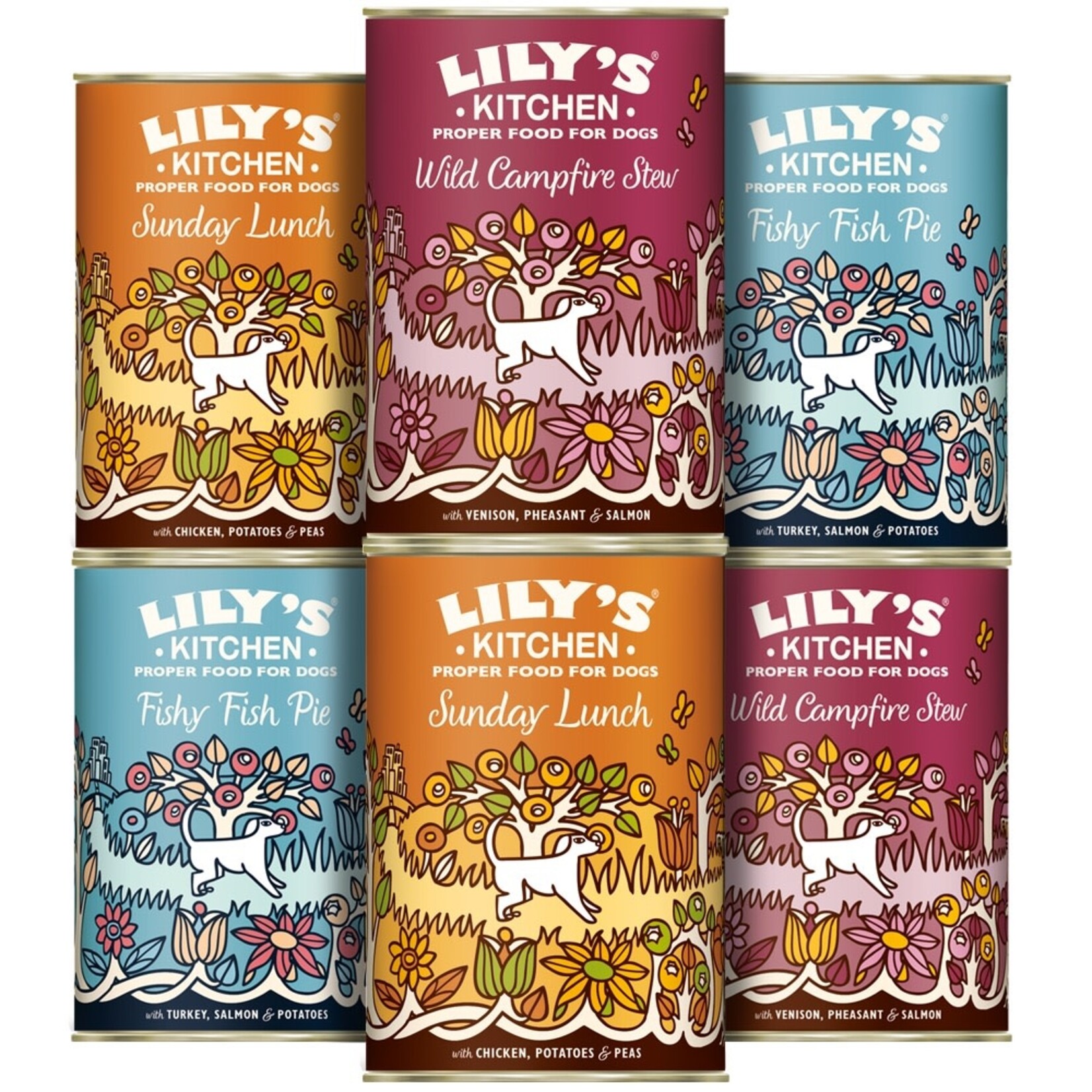 Lily's Kitchen Grain Free Wet Dog Food Cans Multipack, 6 x 400g