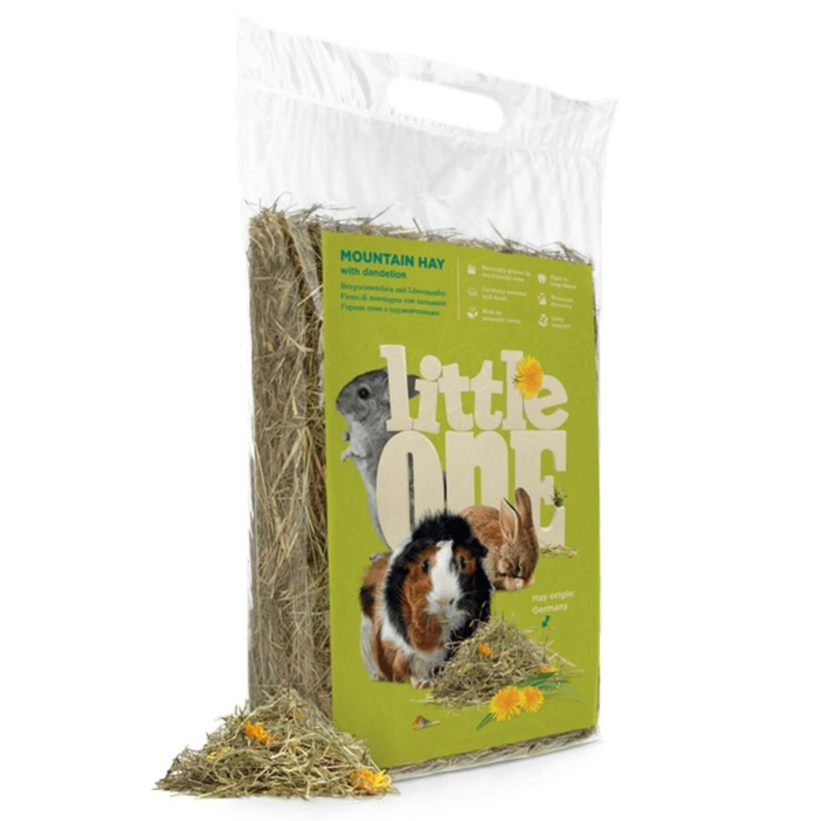 Little One Non-Pressed Mountain Hay with Dandelion for Small Animals, 400g