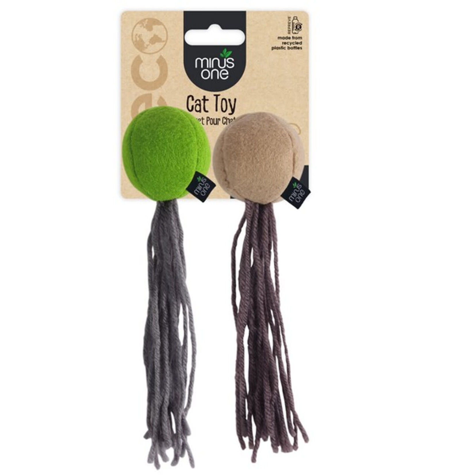 All For Paws Minus One Felt Eco Cat Toy Ball, 2 pack