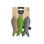 All For Paws Minus One Felt Eco Fish Cat Toy, 3 pack