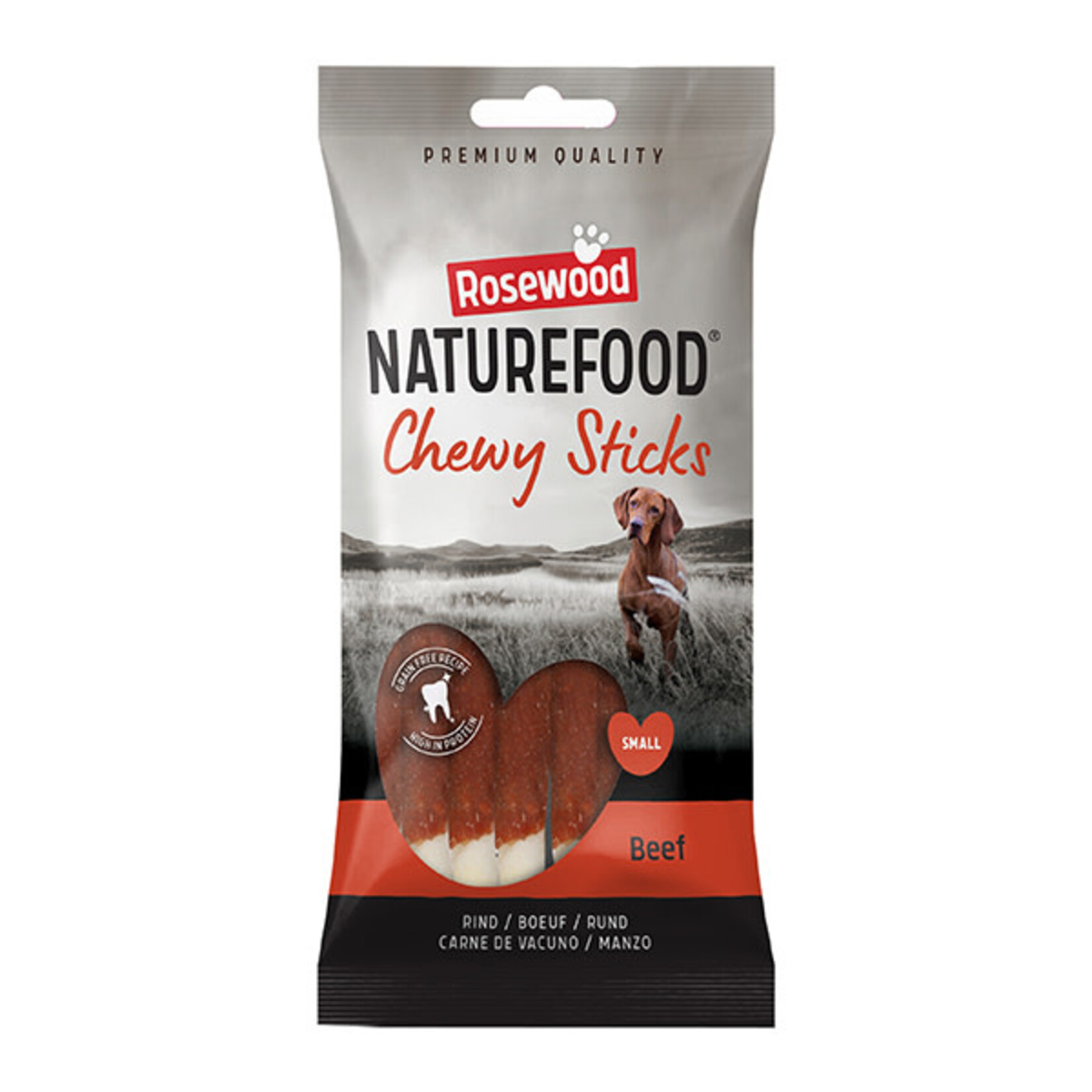 Rosewood Naturefood Chewy Sticks Beef Dog Treats, Small 8 pack 72g