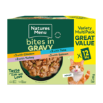 Natures Menu Bites in Gravy Cat Food Pouch Variety Multipack, 12 x 85g