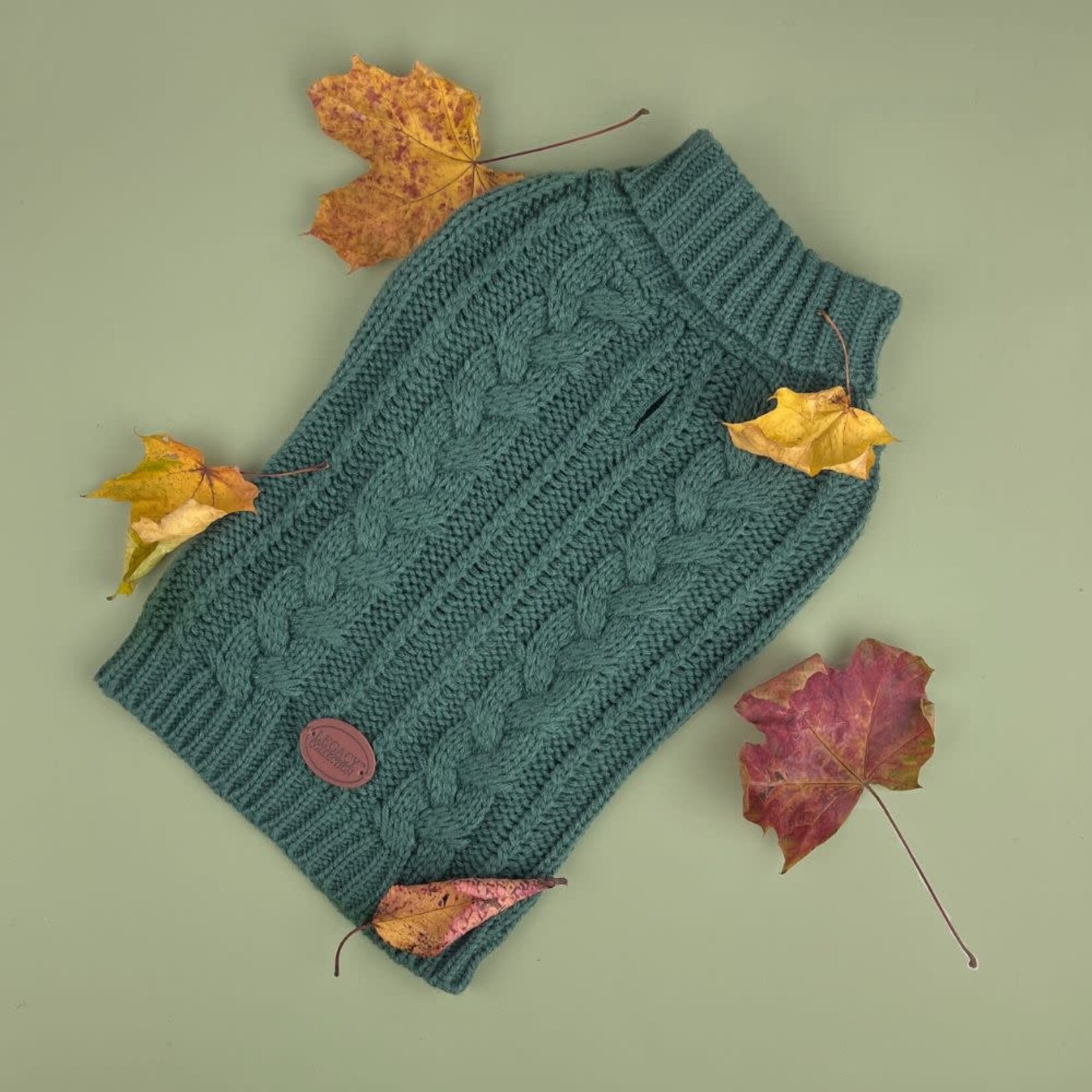 HugglePets Legacy Cable Knit Dog Jumper, Khaki