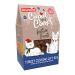 Rosewood Cupid & Comet Turkey Cushion Christmas Gift Box Festive Cat Treats, 180g