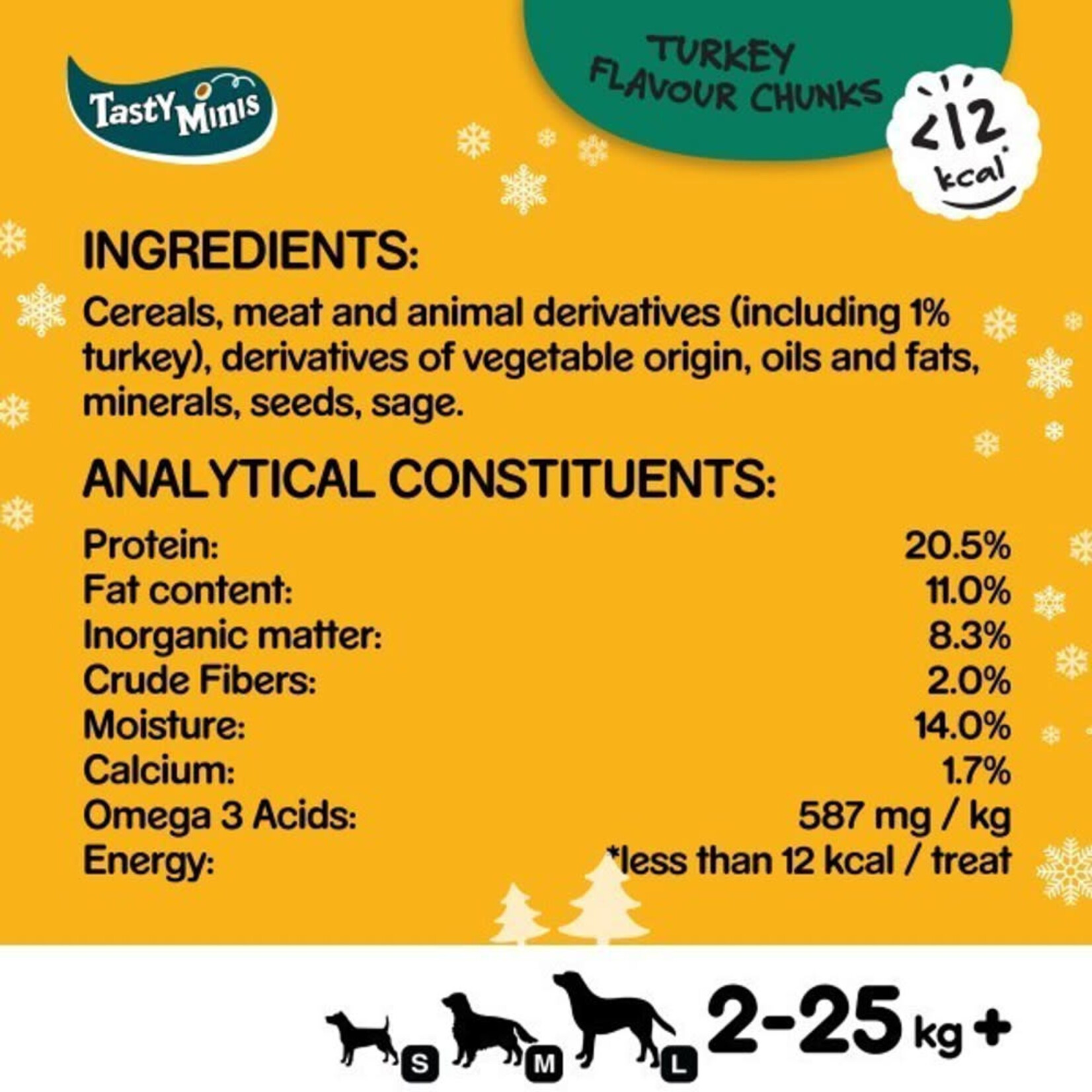 Pedigree Christmas Tasty Minis Turkey Flavour Chunks Dog Treats, 130g