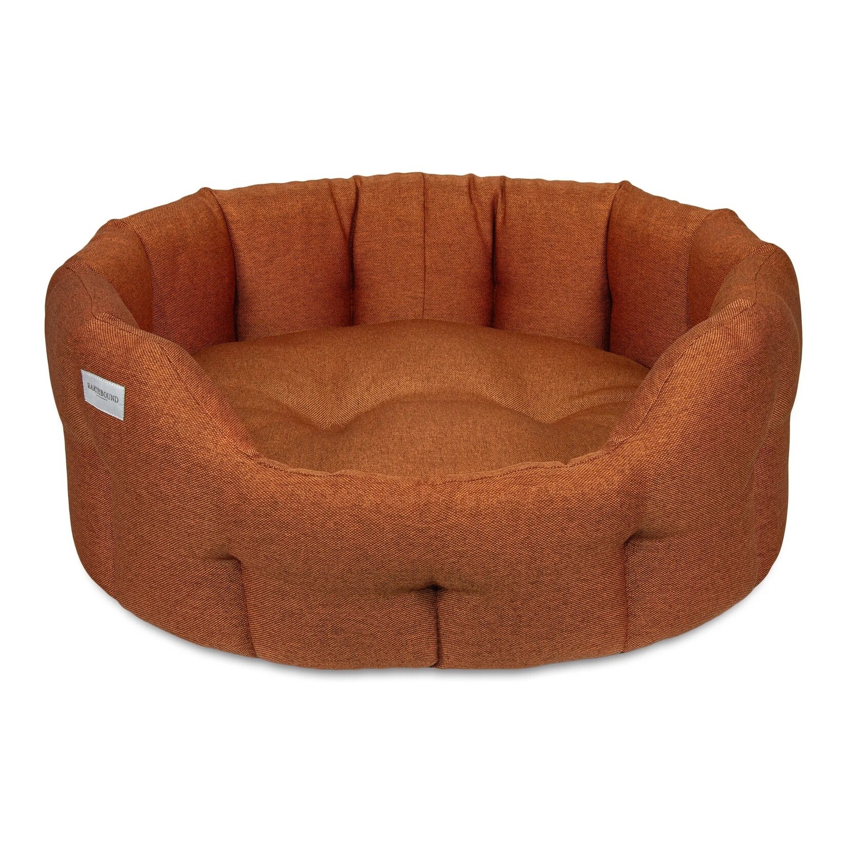 Earthbound Round Camden Dog Bed in Burnt Orange
