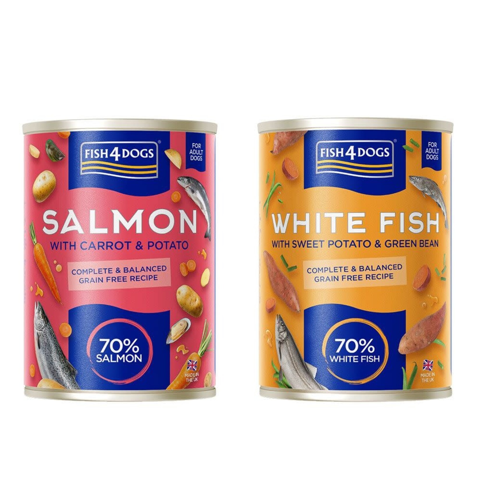 Fish4Dogs Finest Fish & Vegetables Wet Dog Food Complete Variety Pack, 6 x 395g