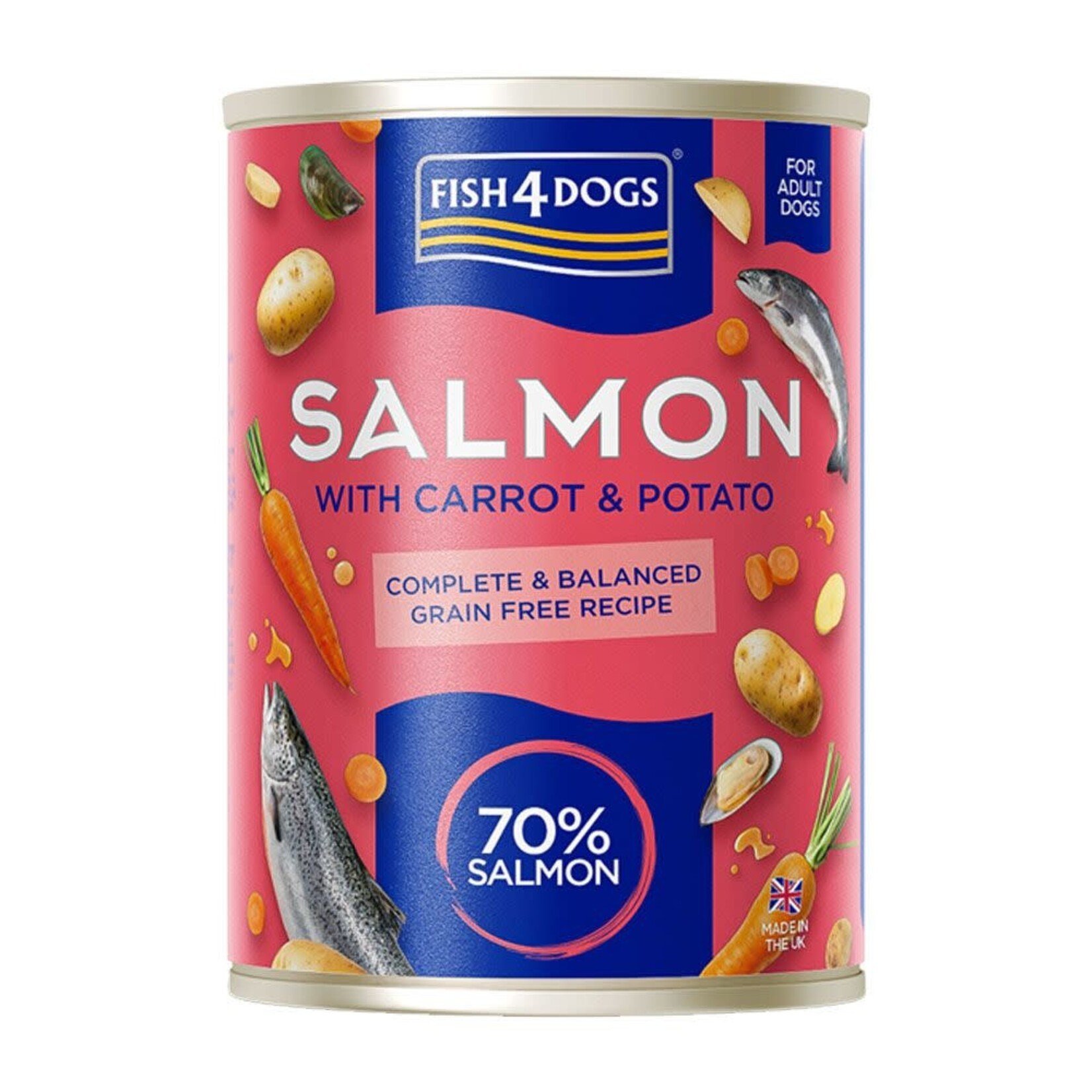 Fish4Dogs Finest Salmon with Carrot & Potato Wet Dog Food, 6 x 395g