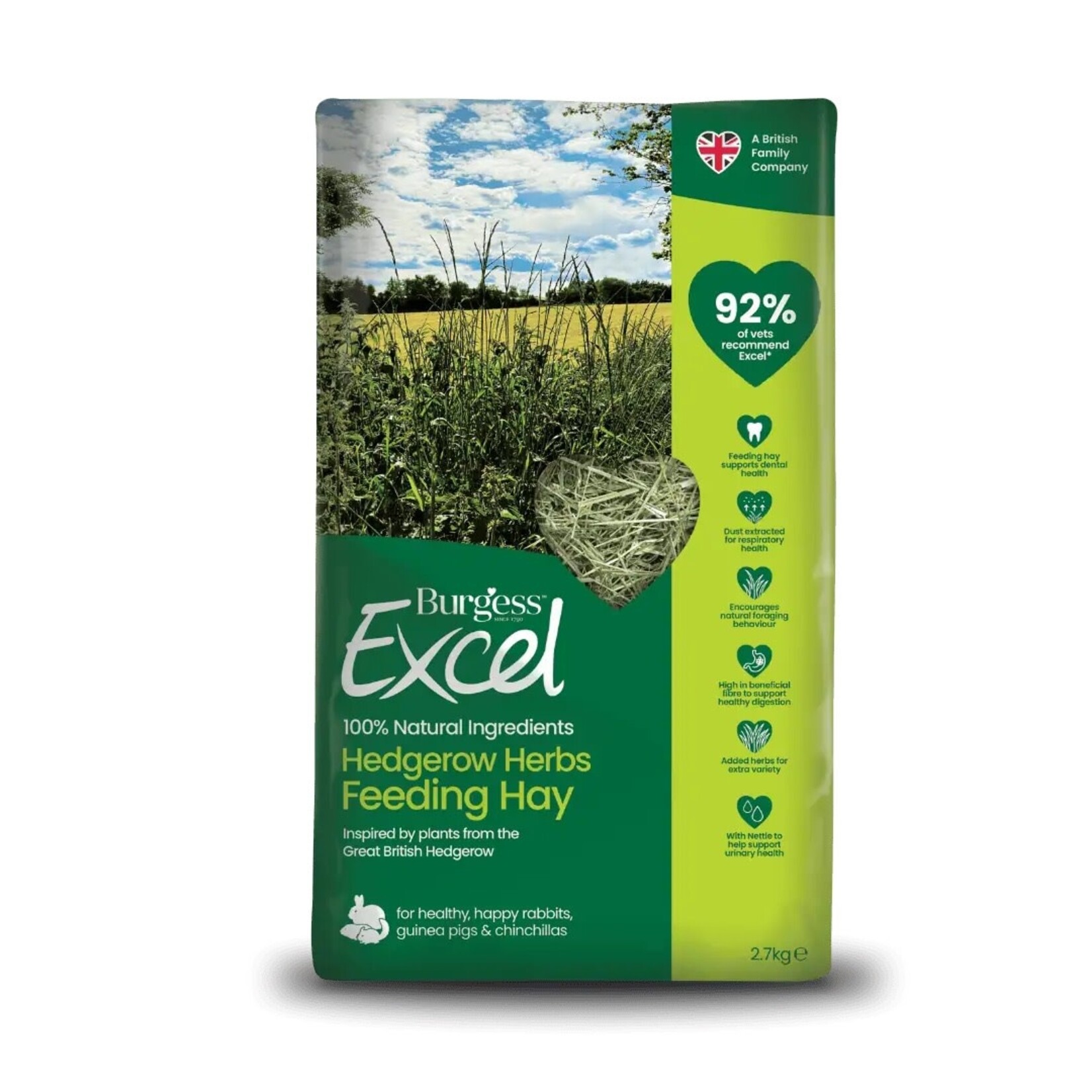 Burgess Excel Hedgerow Herbs Feeding Hay for Small Animals 2.7kg