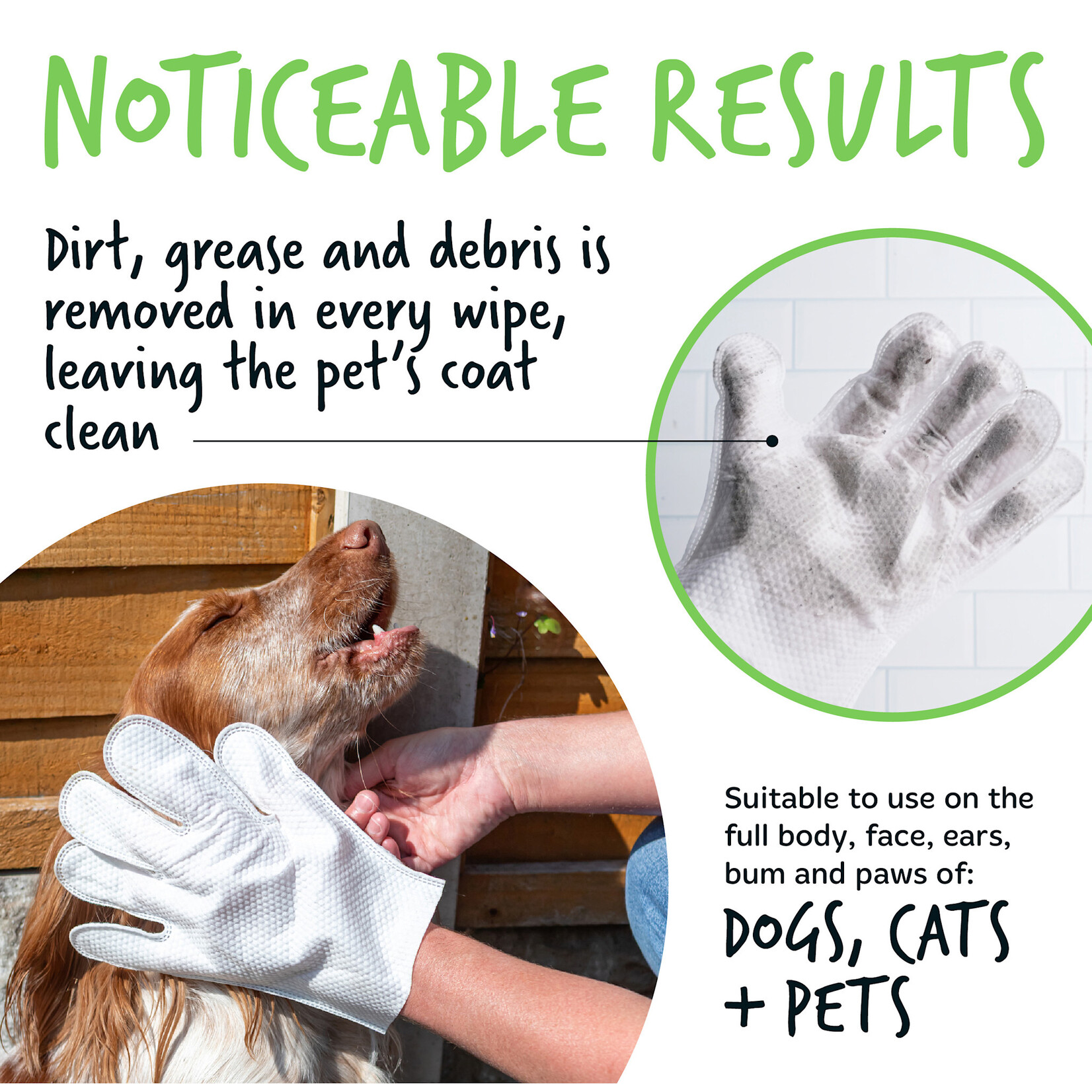 Bugalugs Fragrance Free Pet Glove Wipes for Cats & Dogs, 30 wipes