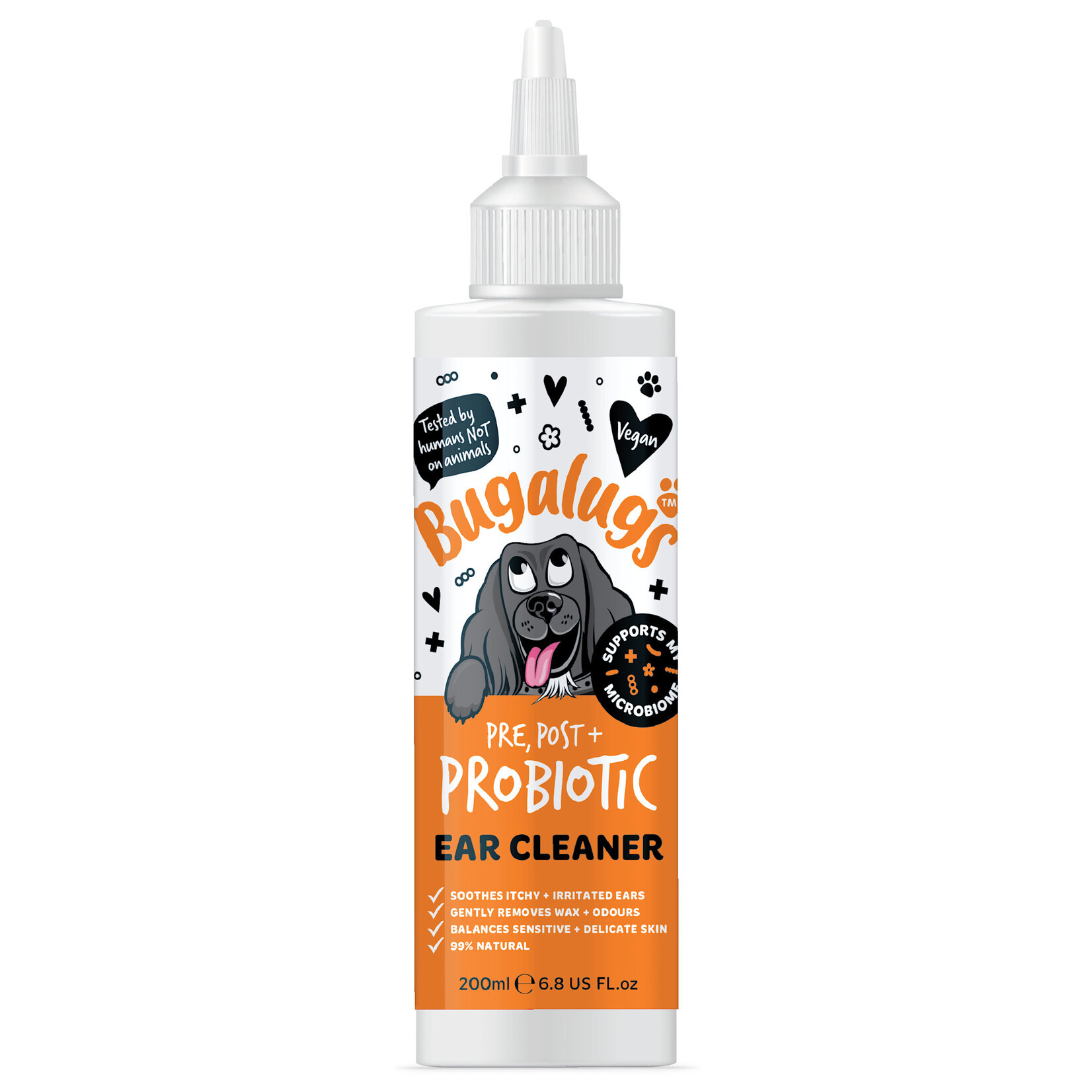 Bugalugs Pre, Post & Probiotic Ear Cleaner for Dogs, 200ml