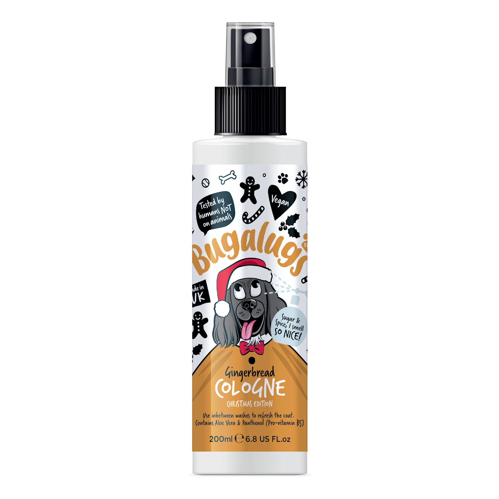 Bugalugs Christmas Edition Dog Cologne with Gingerbread Fragrance, 200ml
