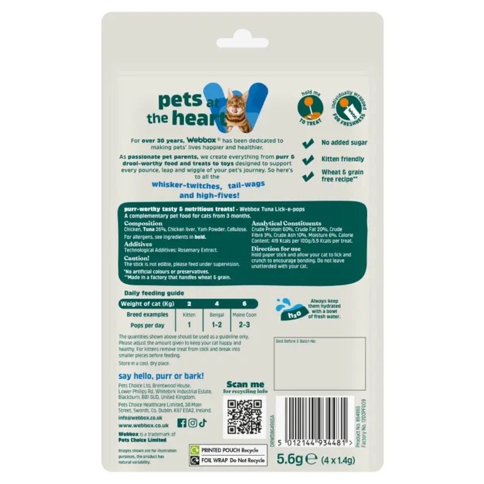 Webbox Lick-e-Pops Tuna Cat Treats, 4 pack