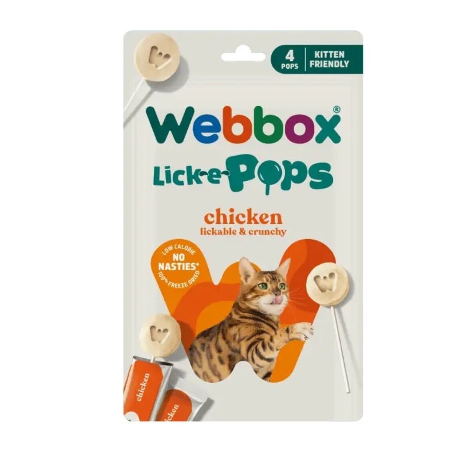 Webbox Lick-e-Pops Chicken Cat Treats, 4 pack