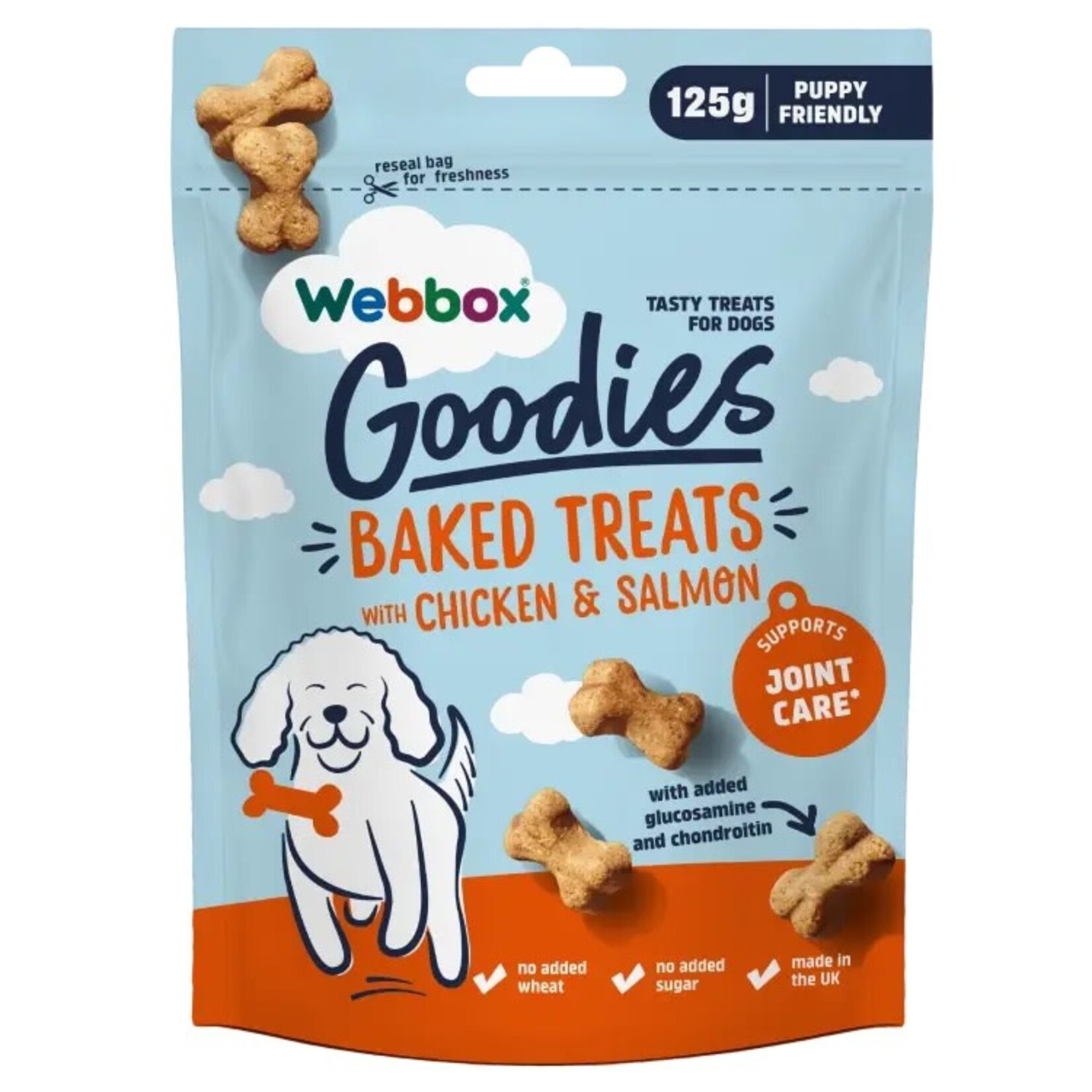 Webbox Goodies Chicken & Salmon Baked Dog Treats, 125g