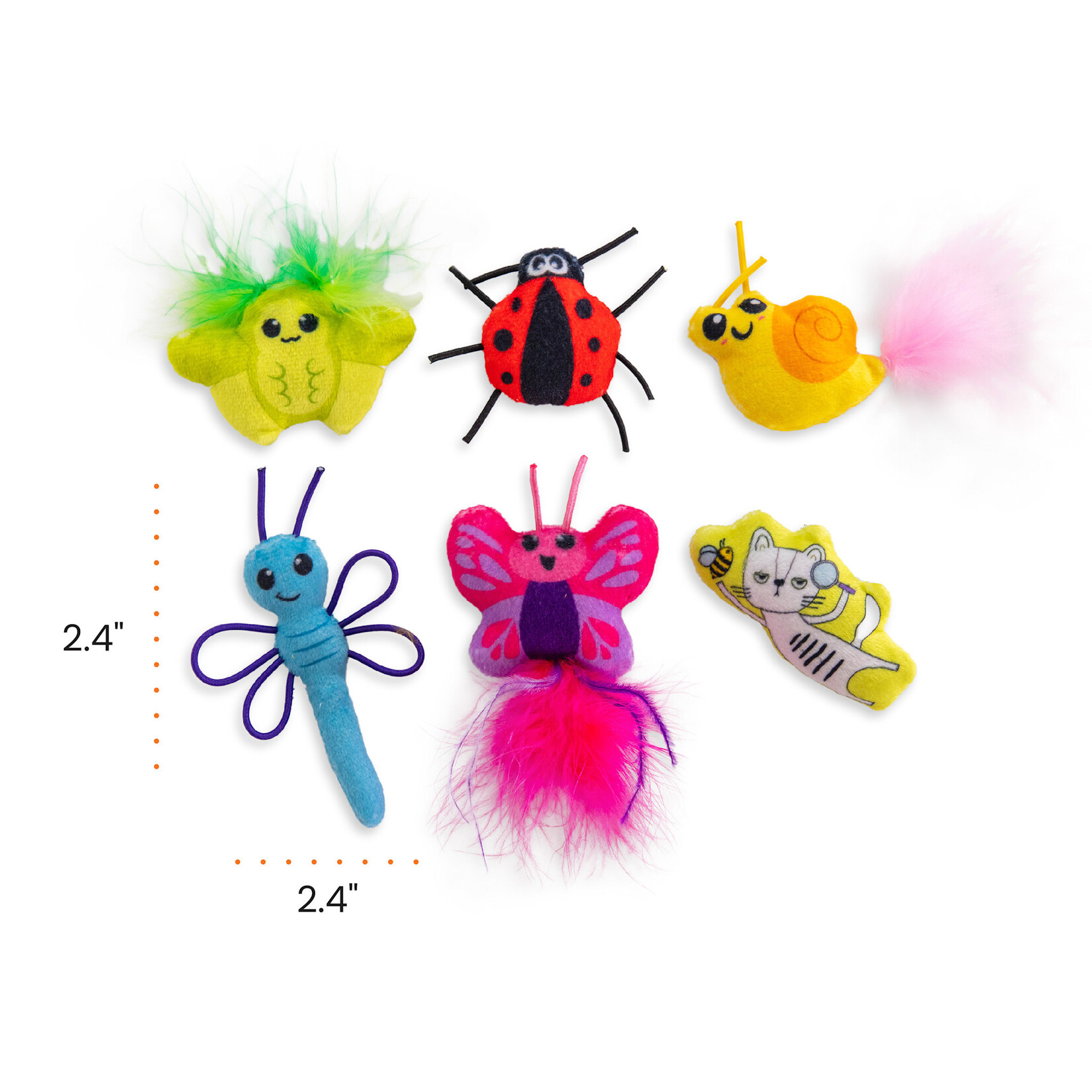 Nina Ottosson Catstages Cute as a Bug Catnip Cat Toys, 6 pack