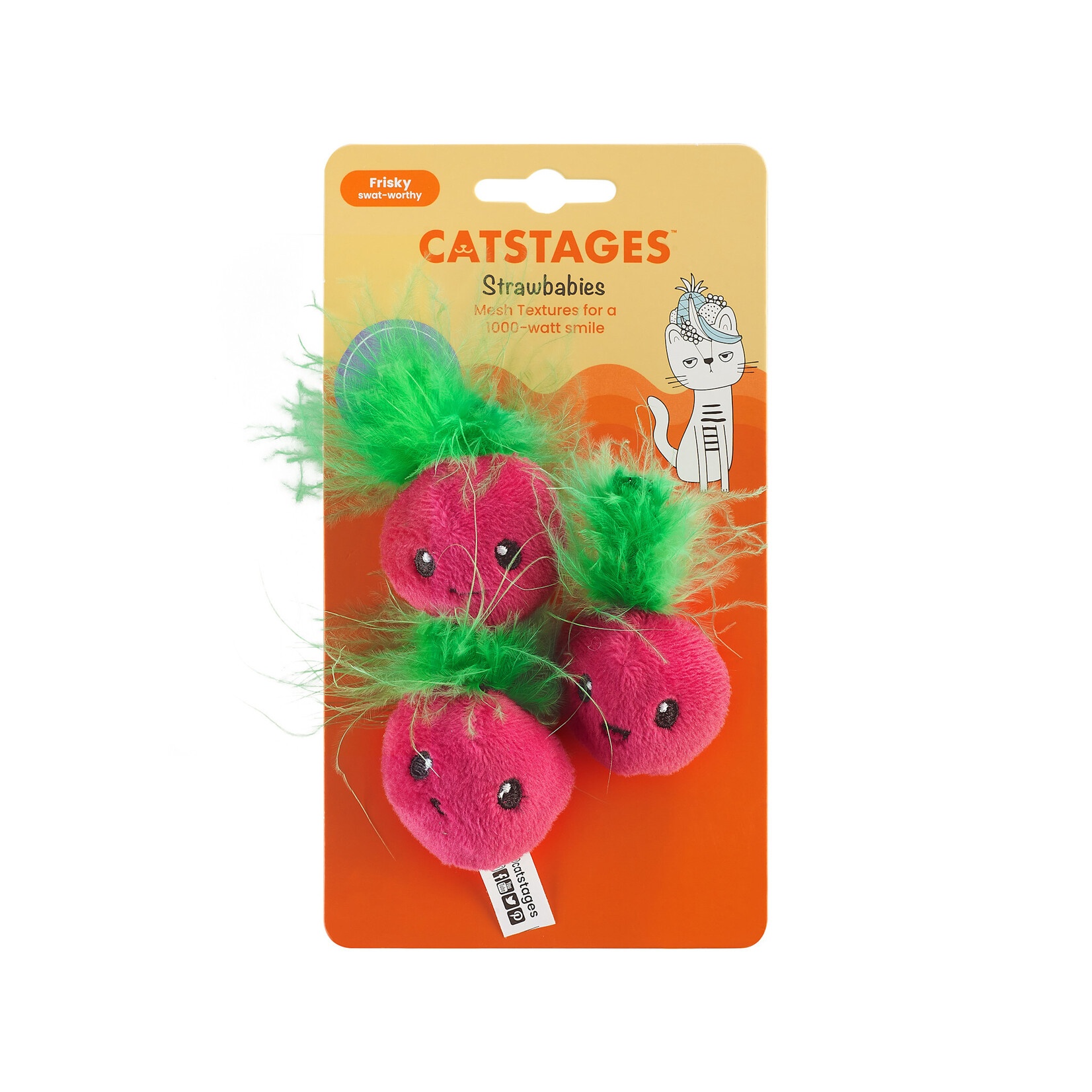 Nina Ottosson Catstages Strawbabies Catnip Cat Toys, 3 pack
