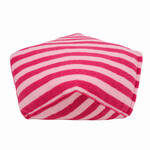 Rosewood Sherpa Comfort Bed with Pink Stripes, 70 x 70 x 25cm