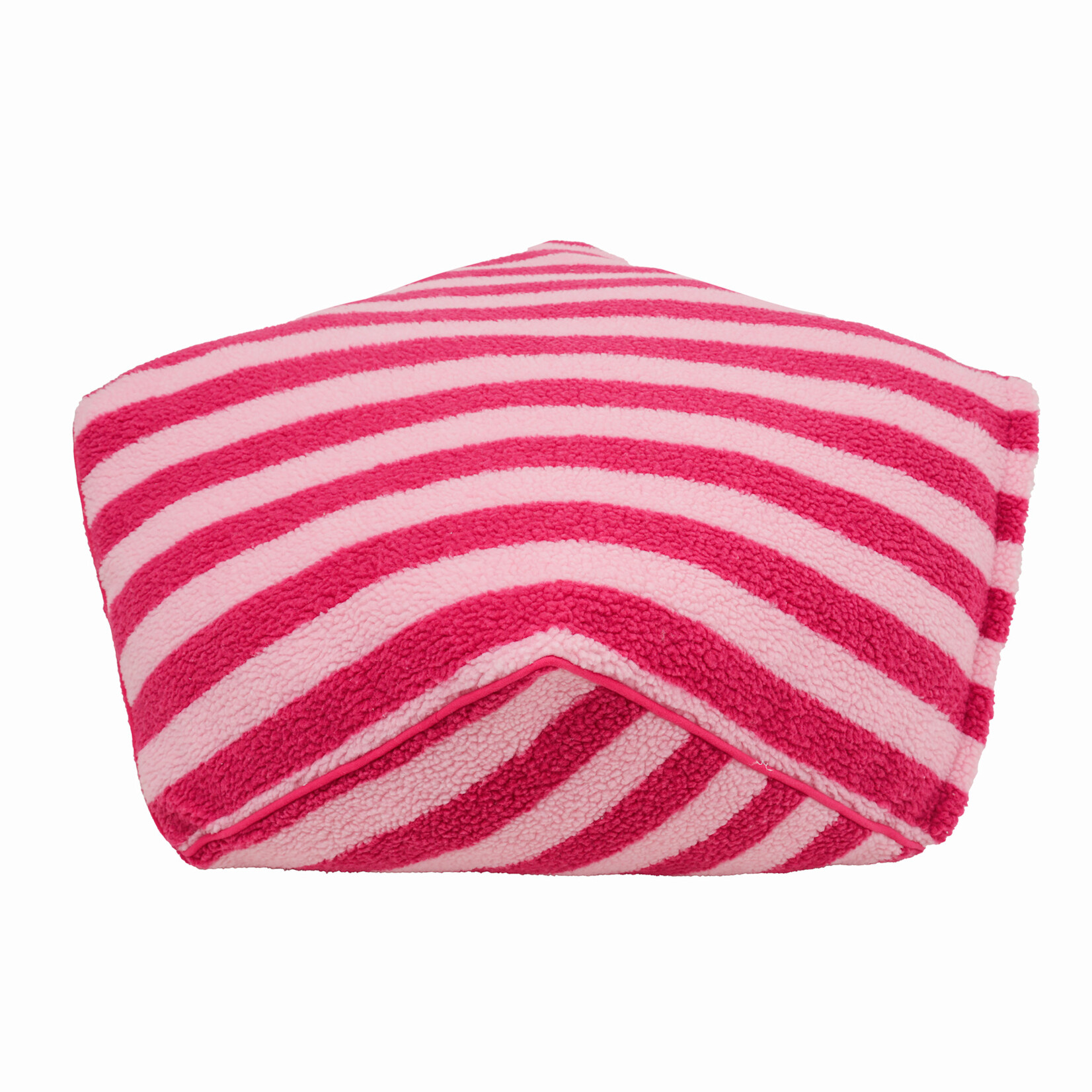 Rosewood Sherpa Comfort Bed with Pink Stripes, 70 x 70 x 25cm
