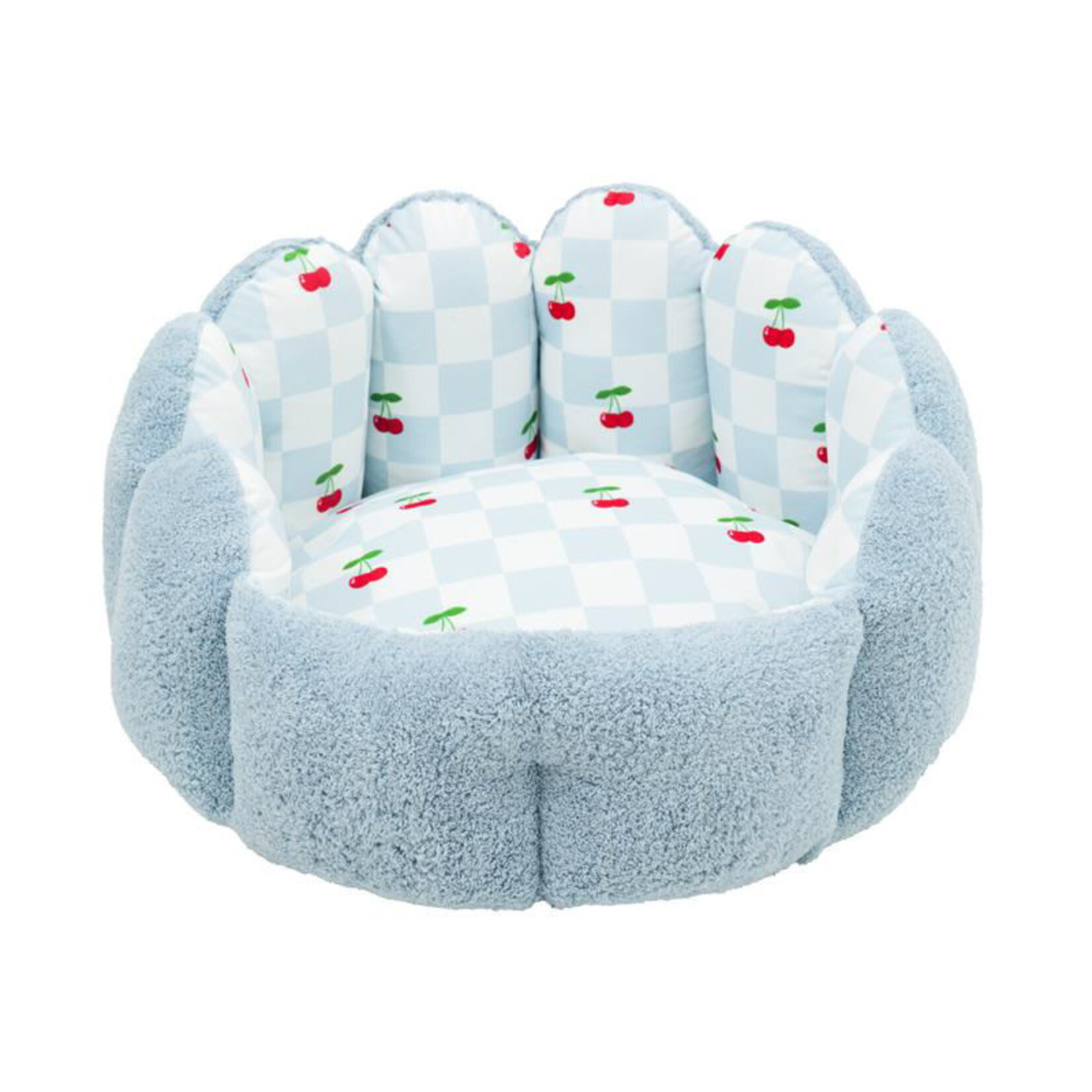 Rosewood Cherry Pop Scalloped Donut Cat & Dog Bed, 52 x 52 x 30cm