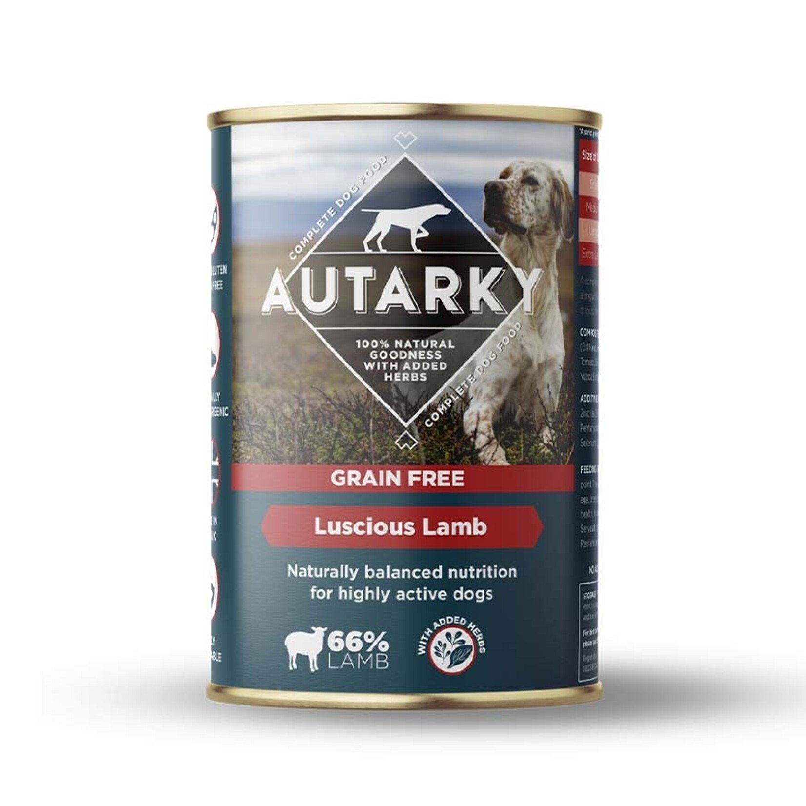 Autarky Grain Free Luscious Lamb Complete Wet Dog Food Tin 395g
