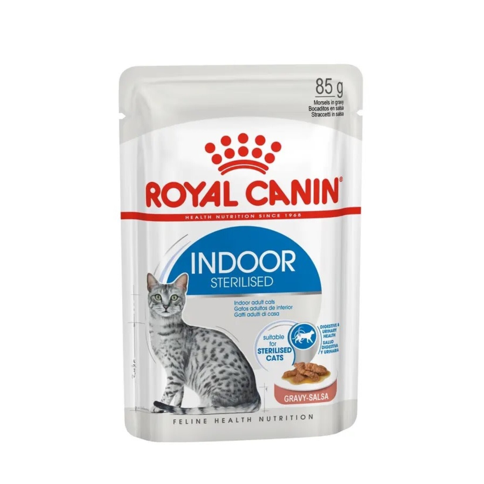 Royal Canin Indoor Sterilised Adult Cat Wet Food Pouch in Gravy, 12 x 85g