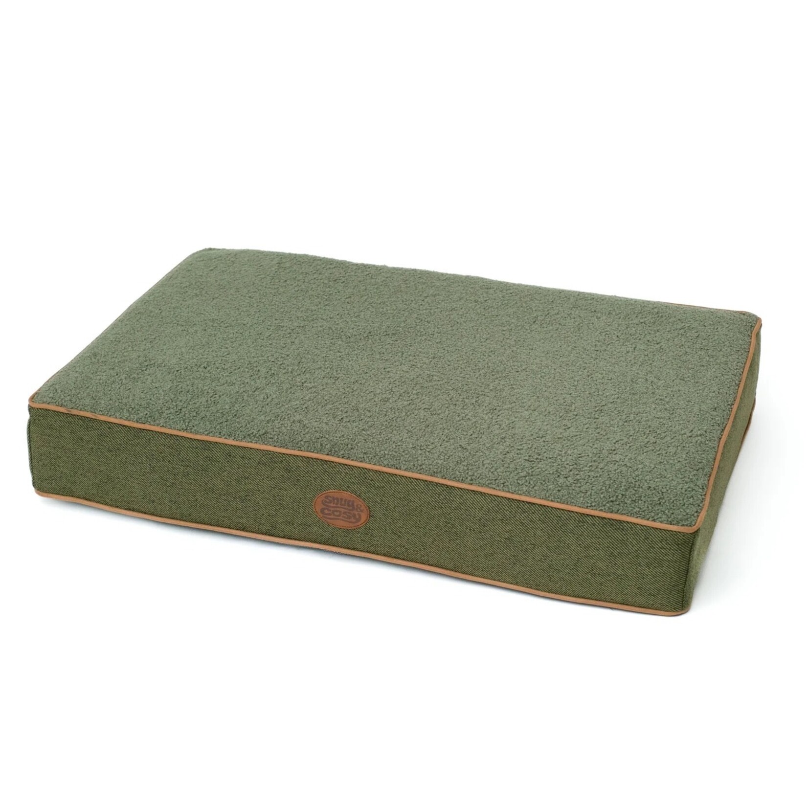 Snug & Cosy Heritage Block Memory Foam Mattress Lounger Dog Bed, Country Green