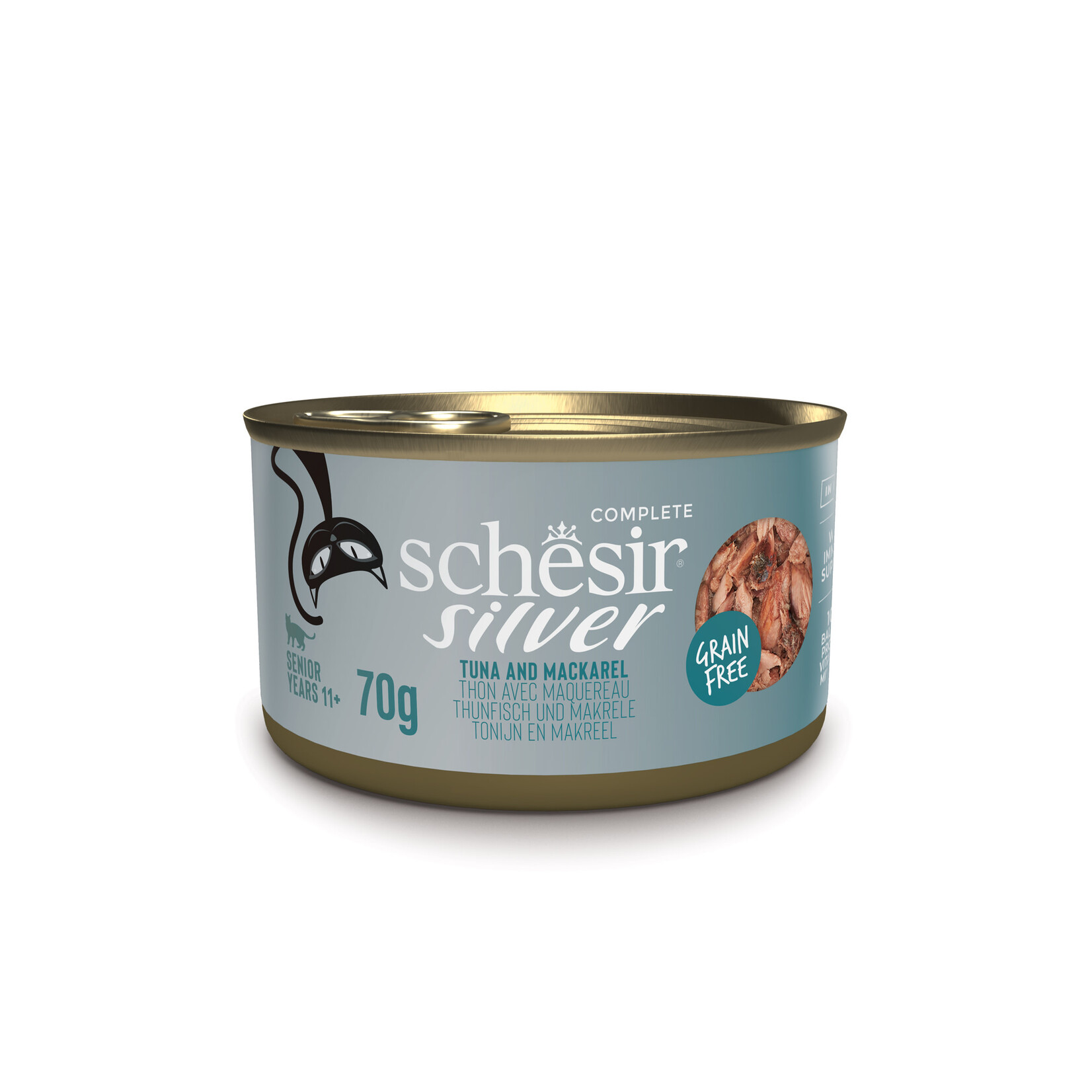 Schesir Silver Complete Grain Free Senior Cat Food Can 70g