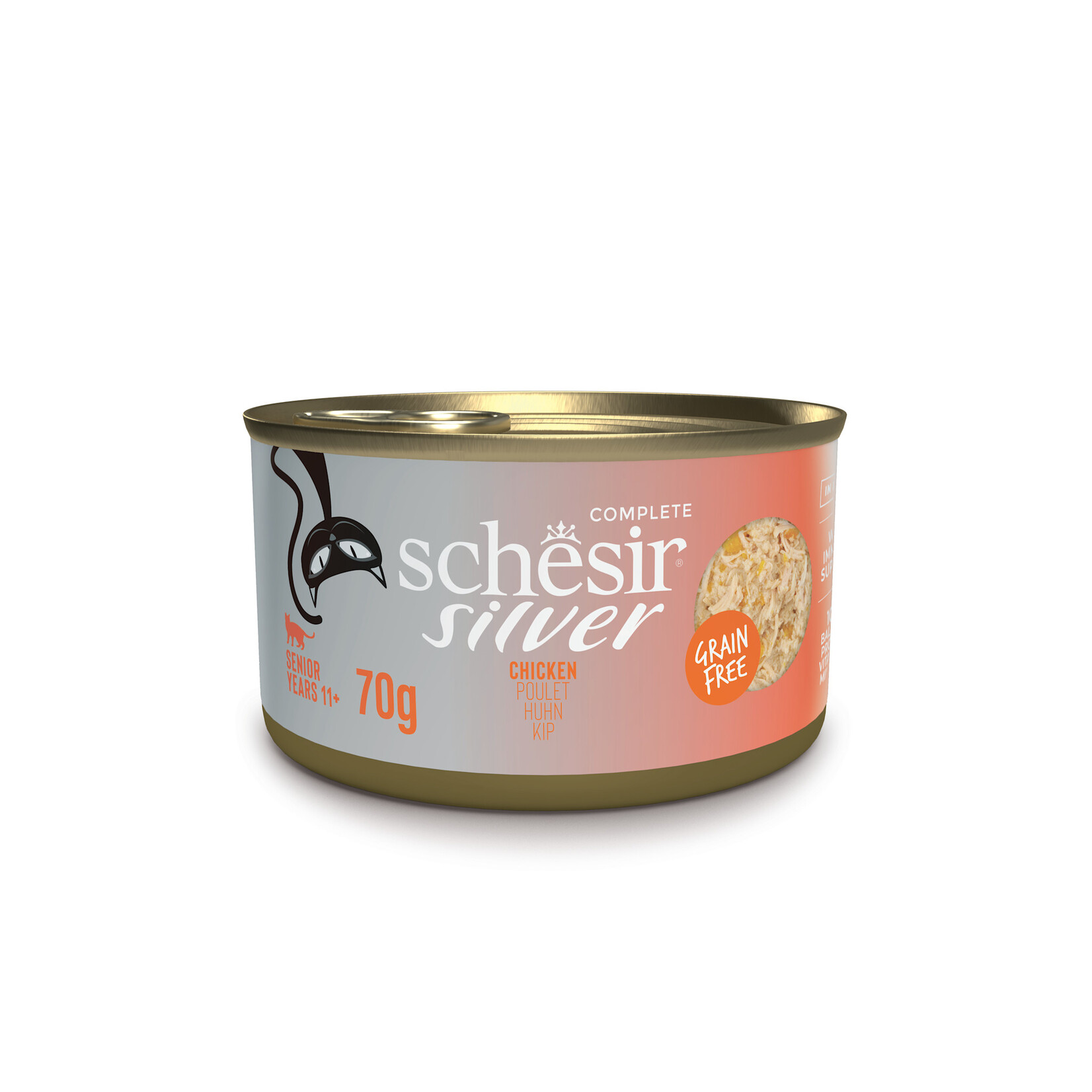 Schesir Silver Complete Grain Free Senior Cat Food Can 70g