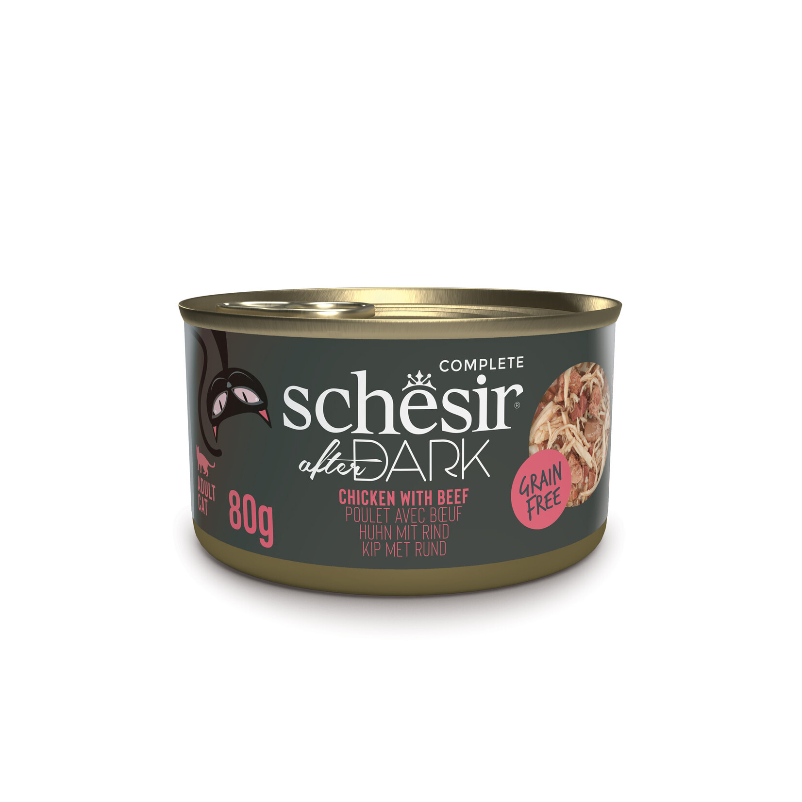 Schesir After Dark Complete Grain Free Adult Cat Food in Broth Can 80g