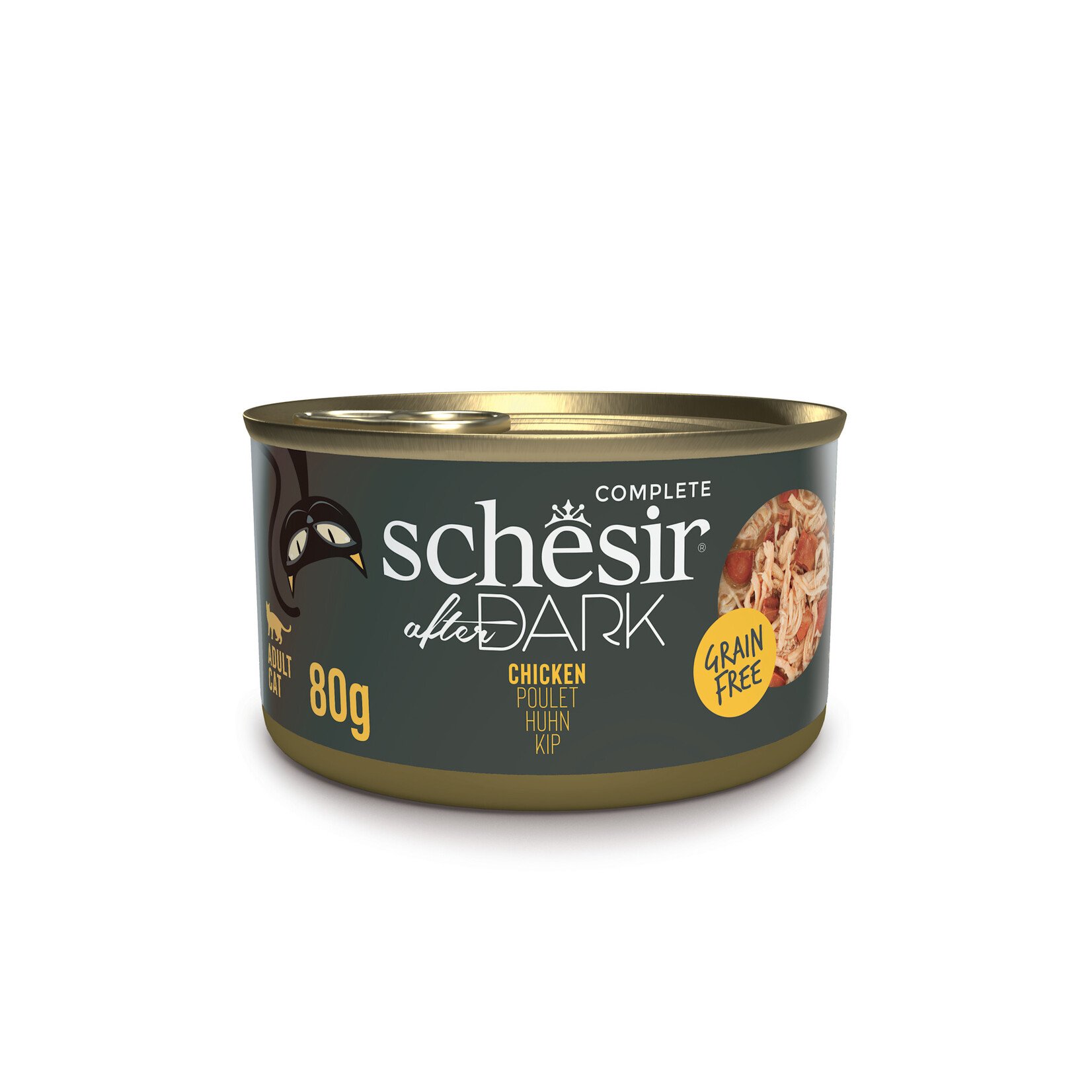 Schesir After Dark Complete Grain Free Adult Cat Food in Broth Can 80g