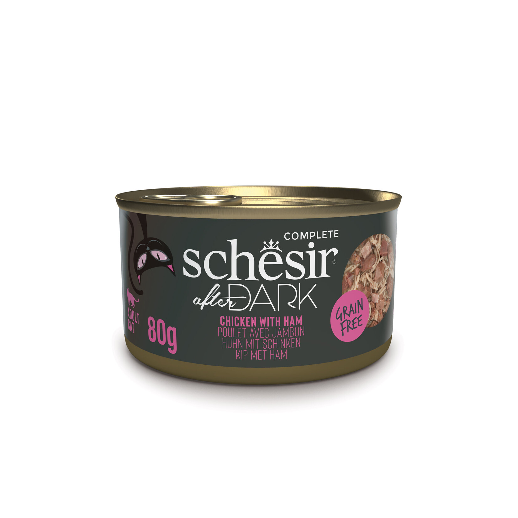 Schesir After Dark Complete Grain Free Adult Cat Food in Broth Can 80g