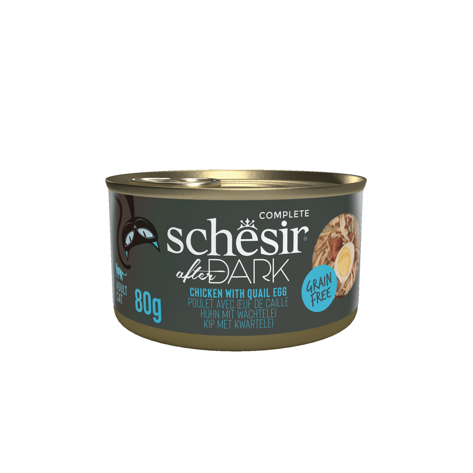 Schesir After Dark Complete Grain Free Adult Cat Food in Broth Can 80g
