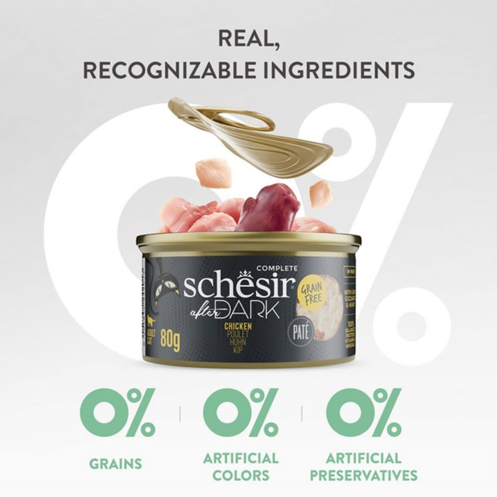 Schesir After Dark Complete Grain Free Adult Cat Food Can Variety Pack 12 x 80g