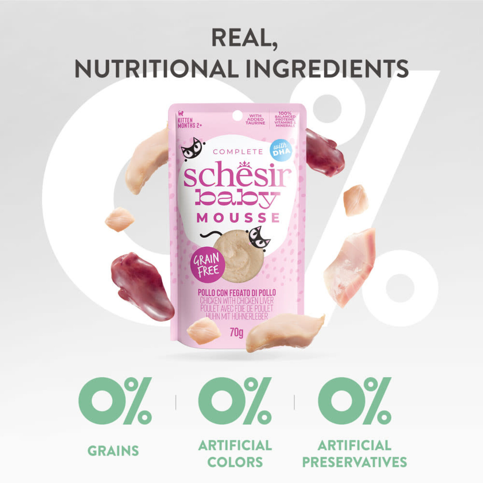 Schesir Baby Mousse Complete Grain Free Kitten Food Pouch 70g