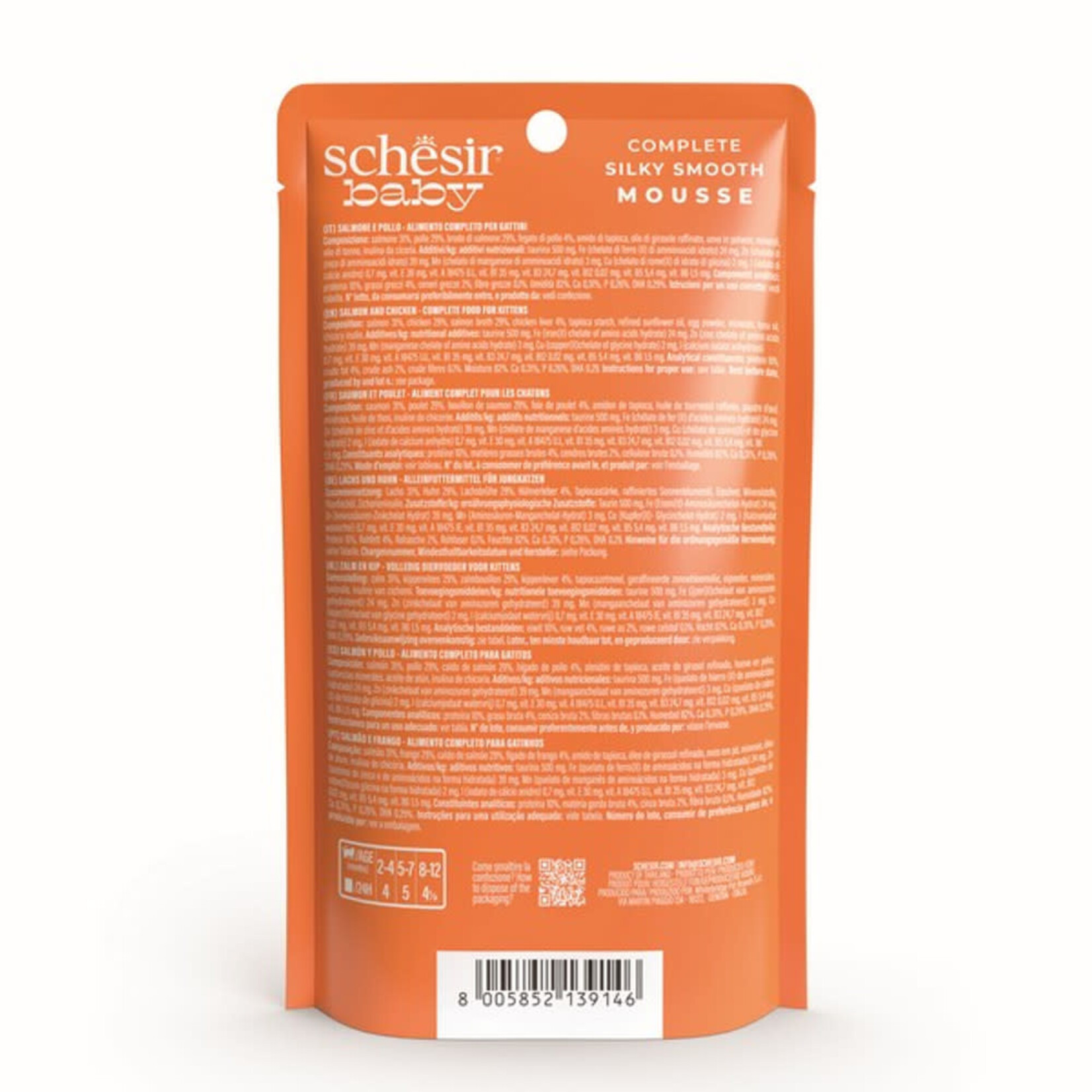 Schesir Baby Mousse Complete Grain Free Kitten Food Pouch 70g