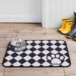 Pet Rebellion Dinner Mate Large Absorbent Pet Food Mat Check 40 x 60cm