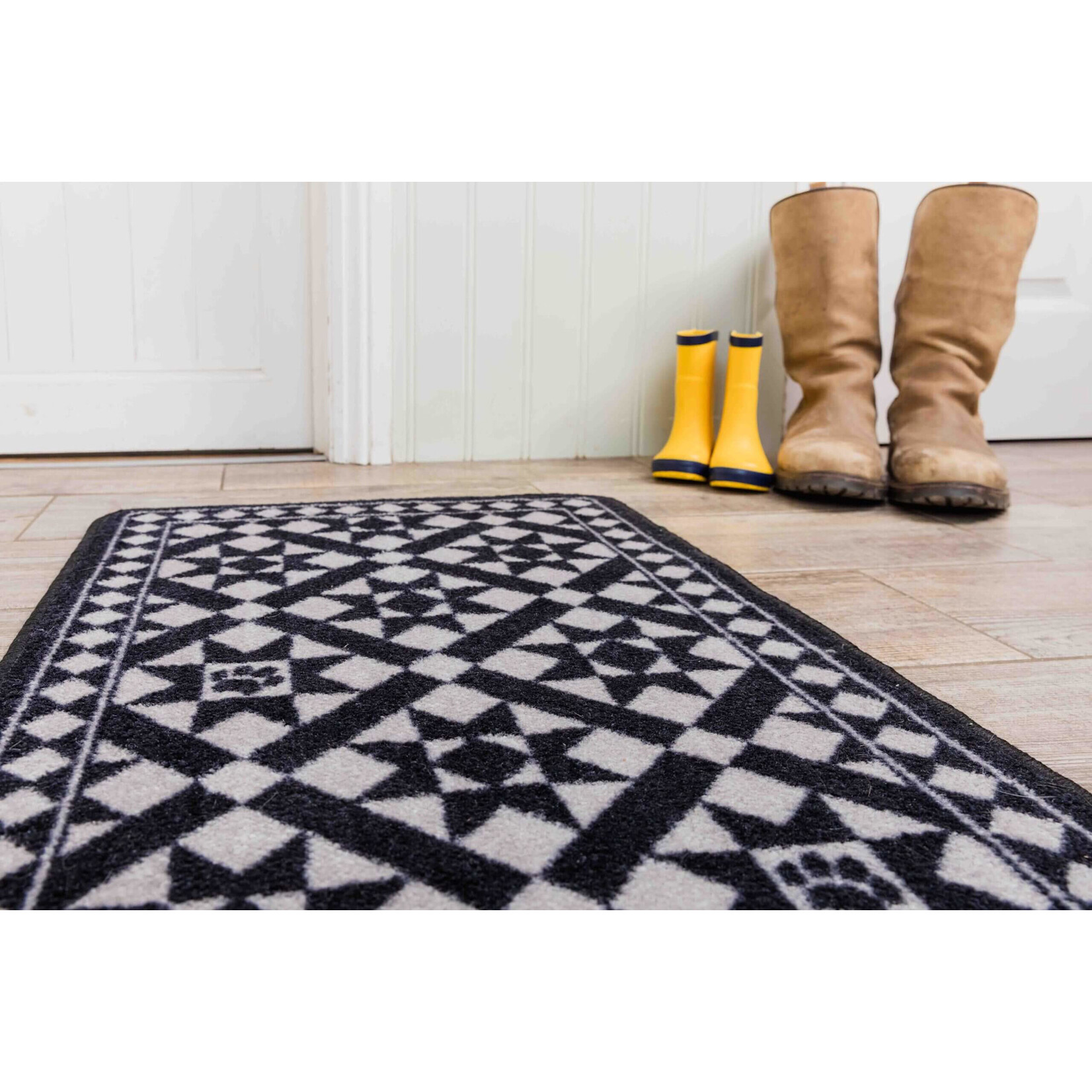 Pet Rebellion Stop Muddy Paws Floor Runner Mat, Victorian Tile 50 x 150cm