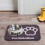 Pet Rebellion Mini Mate Small Absorbent Pet Food Mat Dary Grey 30 x 40cm