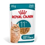 Royal Canin Ageing 11+ Senior Cat Wet Food Pouch with Gravy, 85g, box of 12