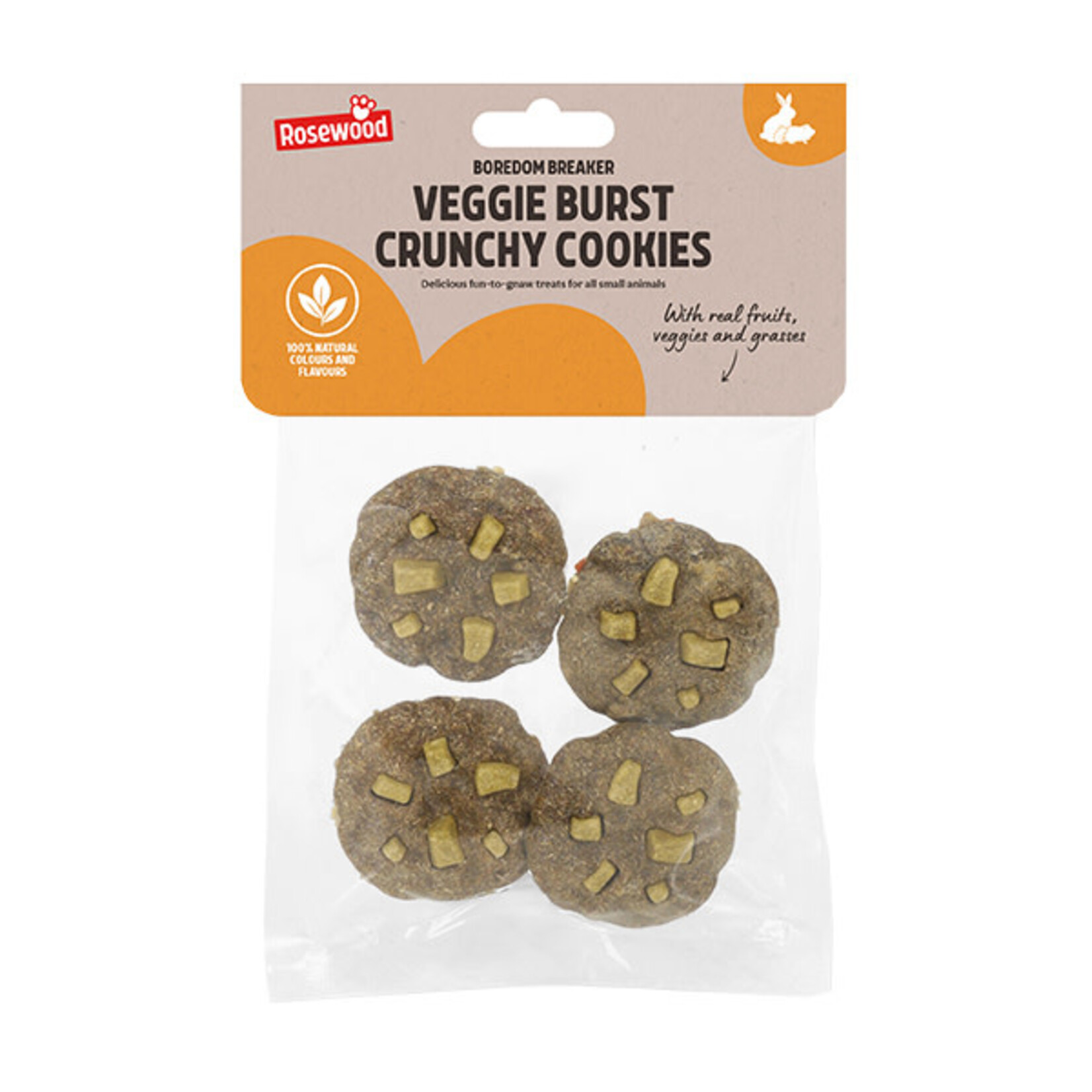 Rosewood Veggie Burst Crunchy Cookies Small Animal Treats, 4 pack