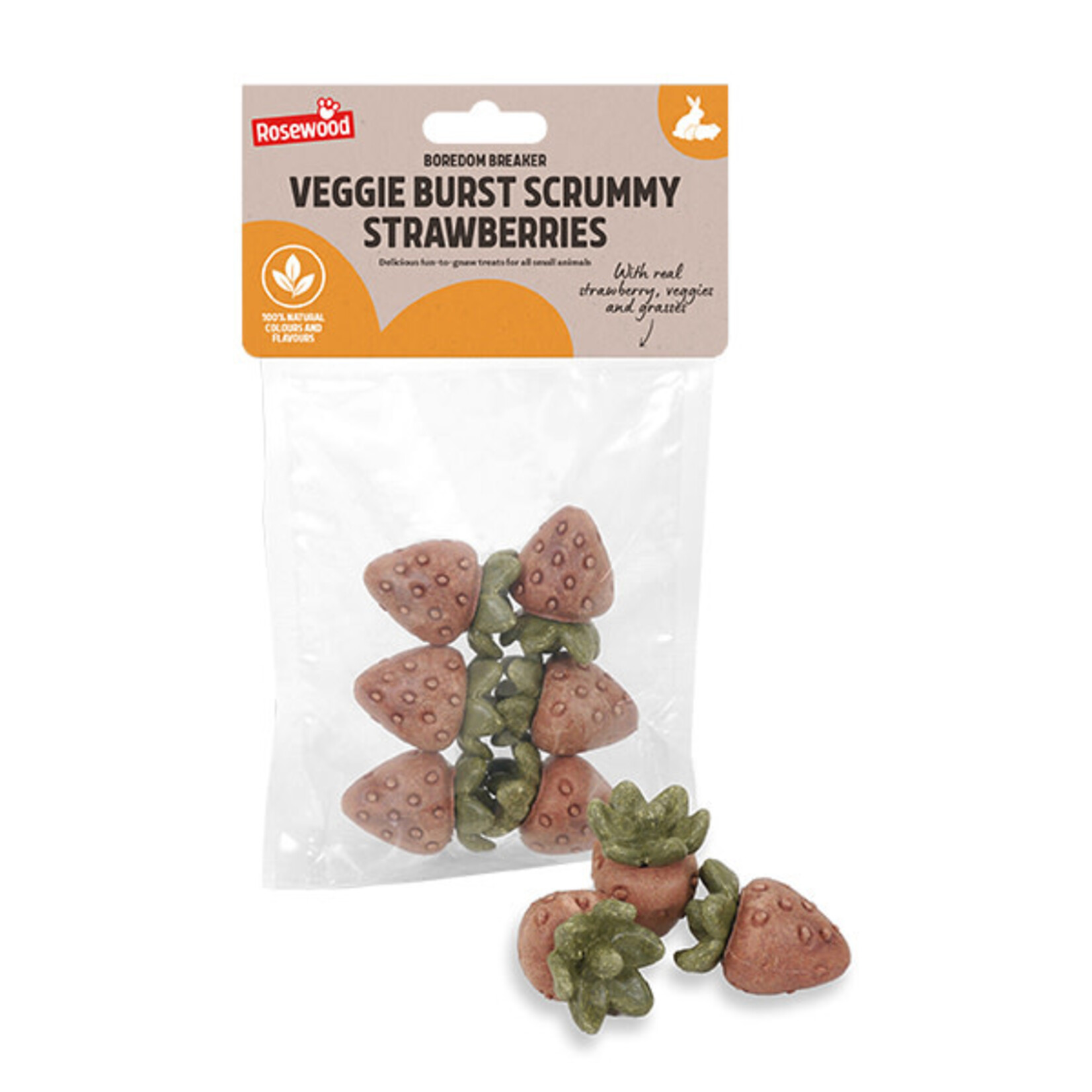 Rosewood Veggie Burst Scrummy Strawberries Small Animal Treats, 6 pack