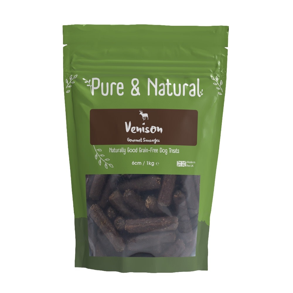 Venison Sausages Dog Treats 6cm, 1kg - Pet Care By Post