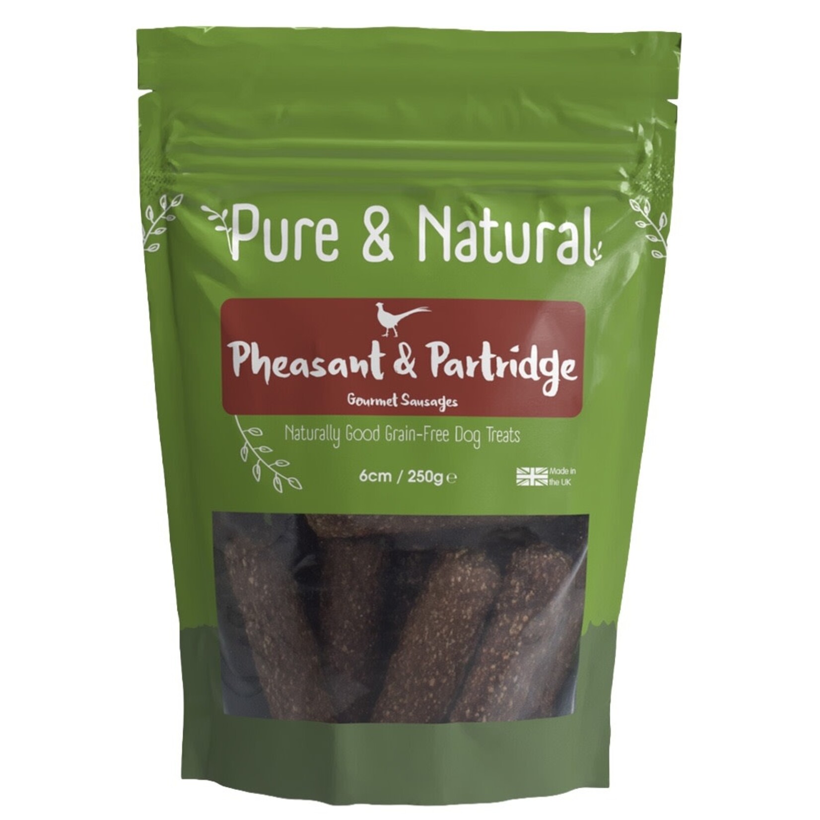 Pure & Natural Pheasant & Partridge Sausages Dog Treats 6cm, 250g